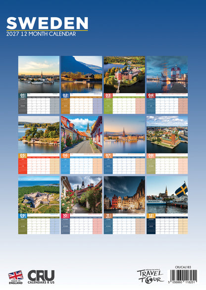 Sweden - A3 Calendar 2027