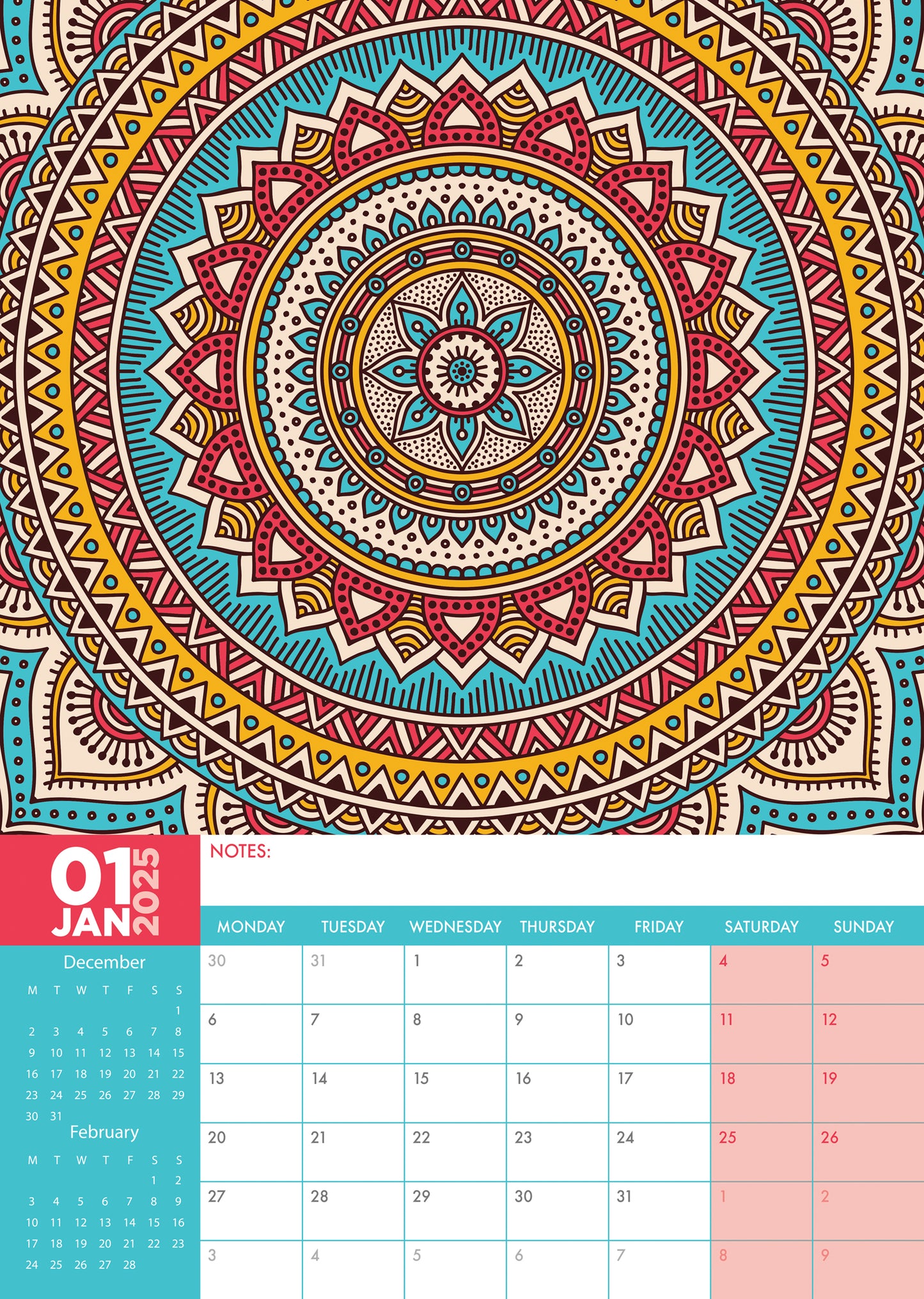 Magnificent Mandalas Calendar 2025