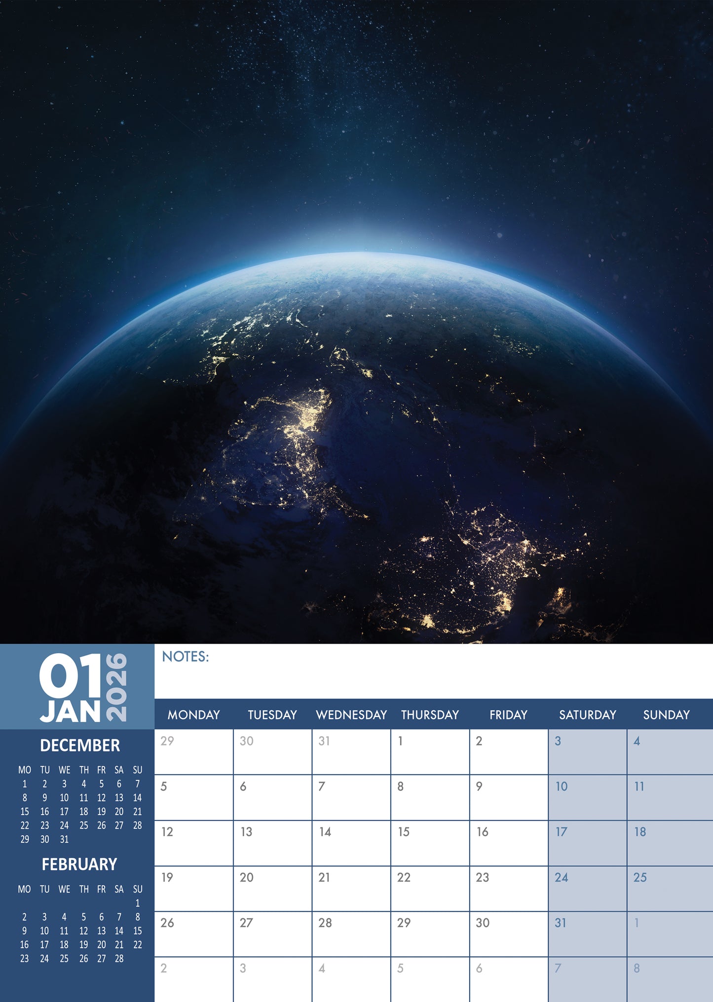 Astronomy - A3 Calendar 2026