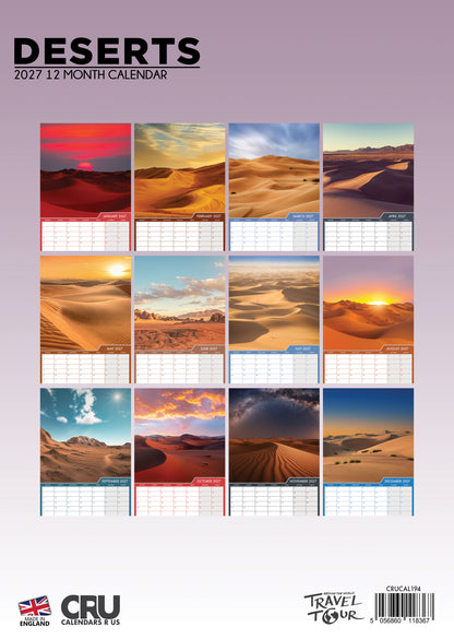 Deserts - A3 Calendar 2027