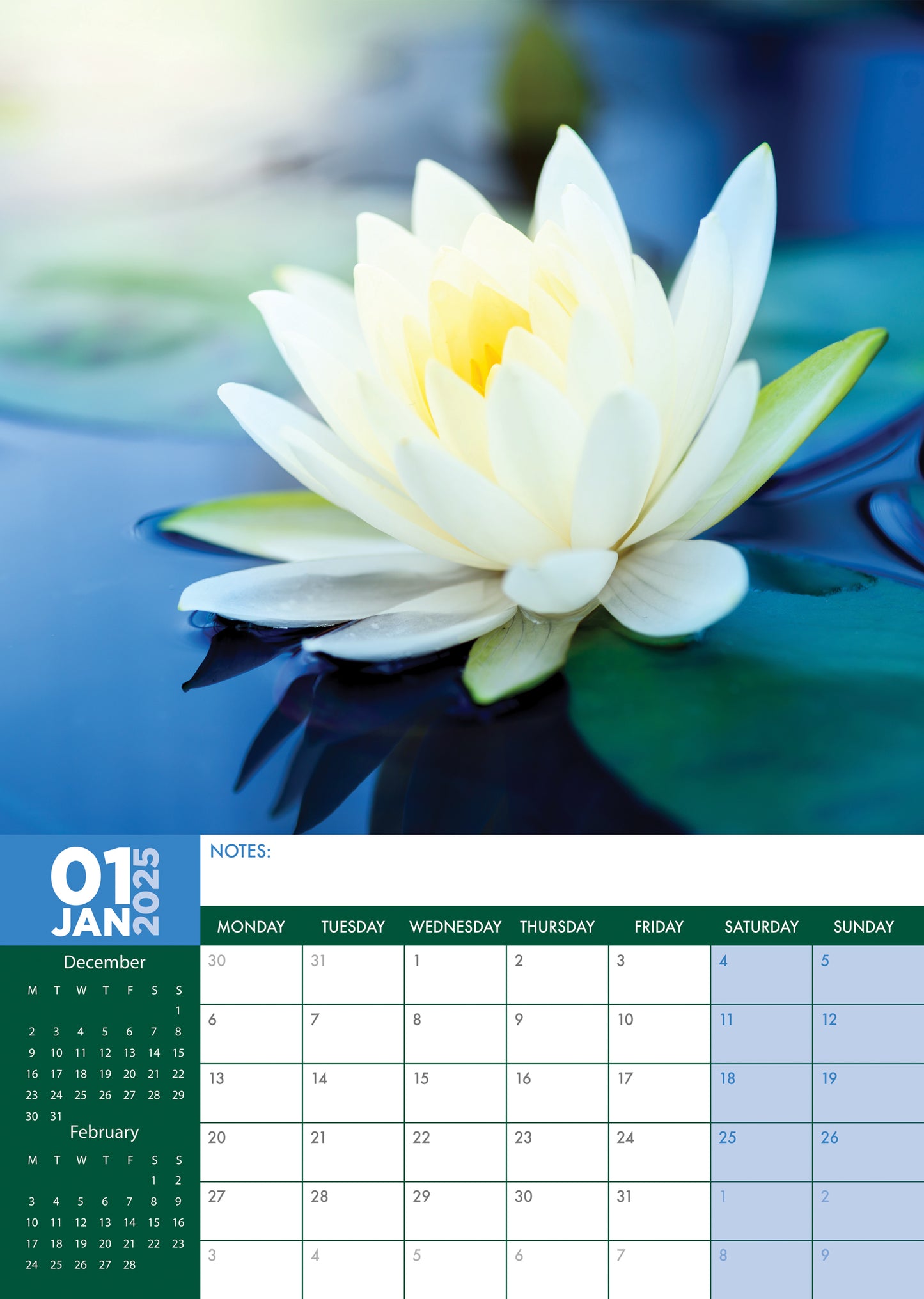 Tranquility Calendar 2025