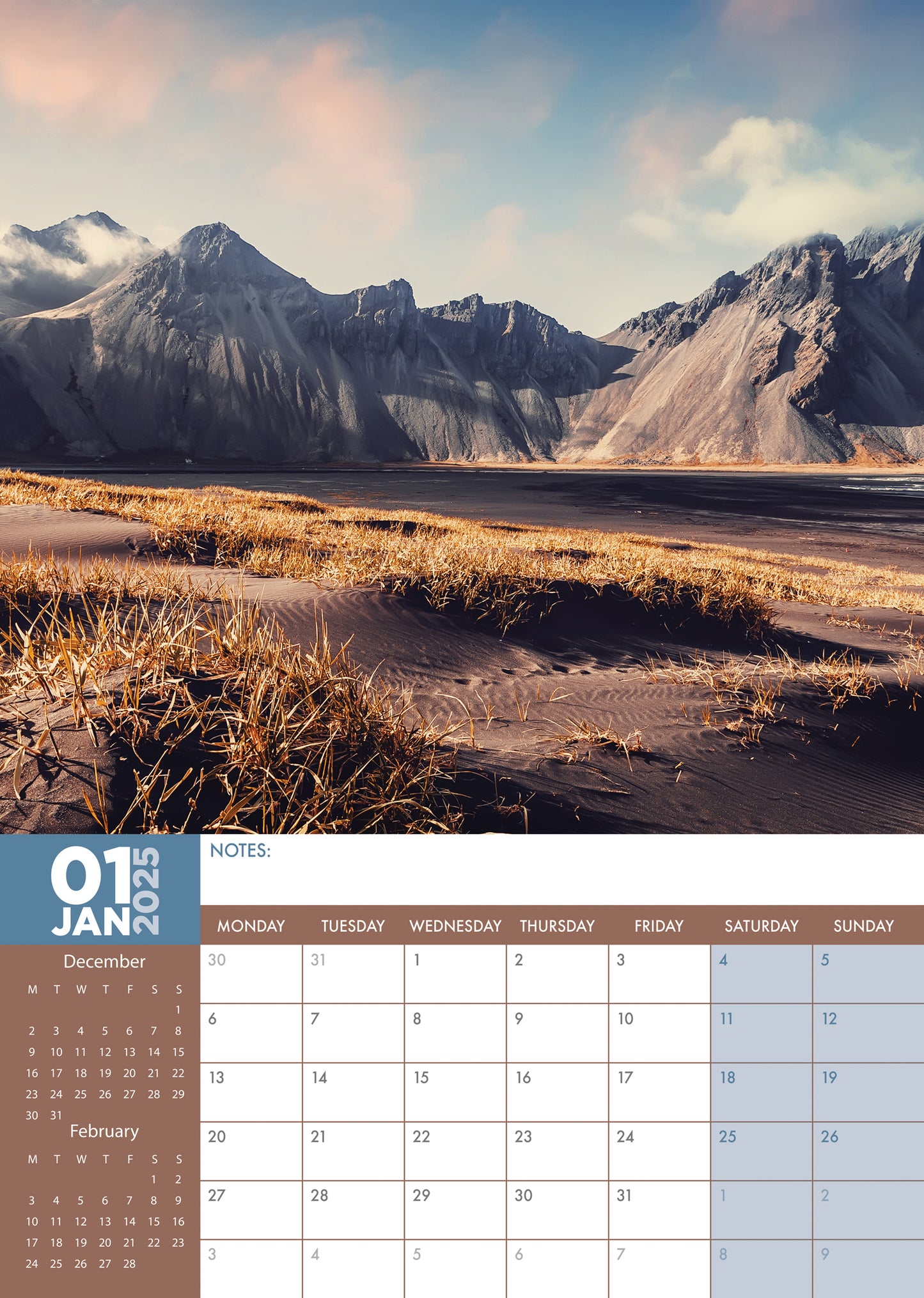 Mountains Calendar 2025