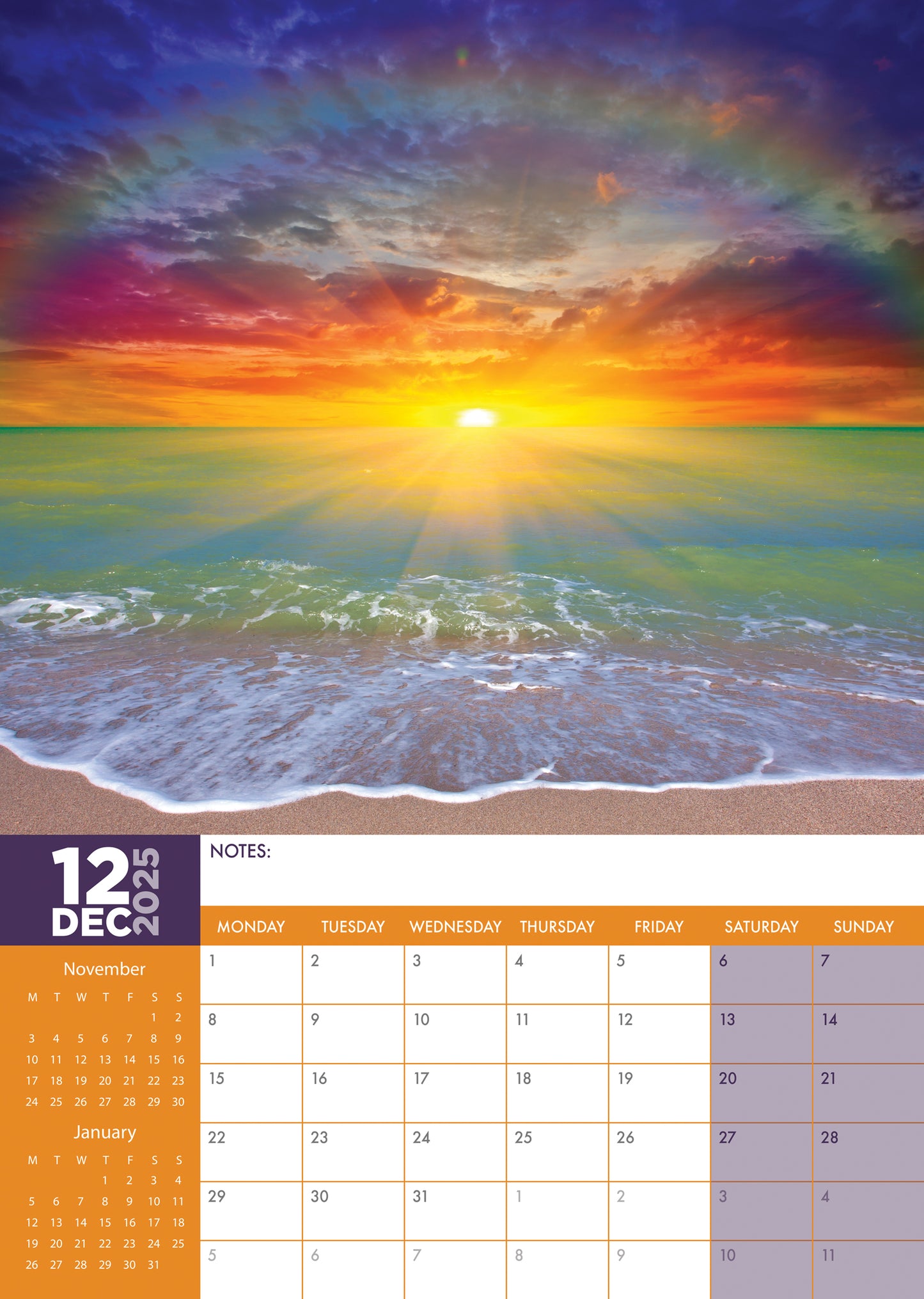 Rainbows Calendar 2025