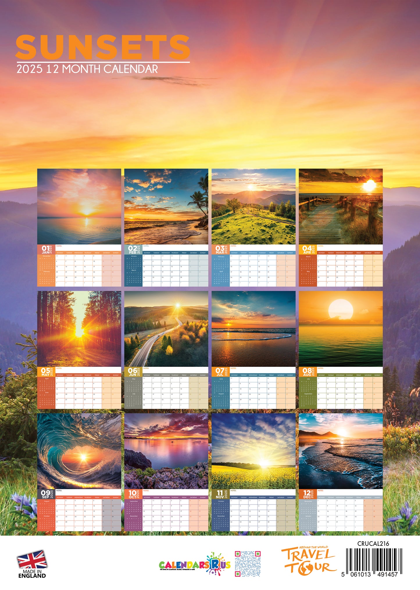 Sunsets Calendar 2025