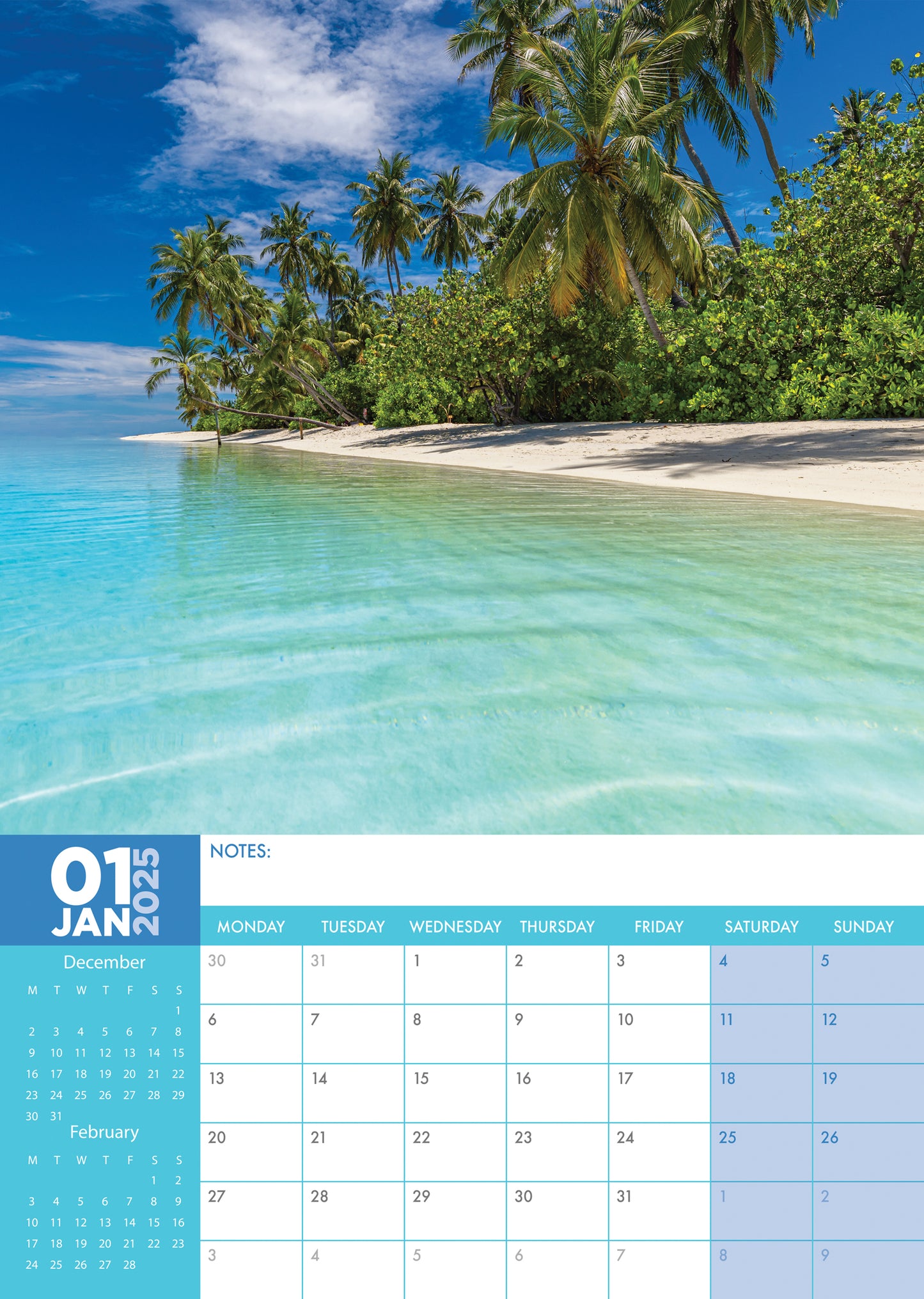 Tropical Islands Calendar 2025