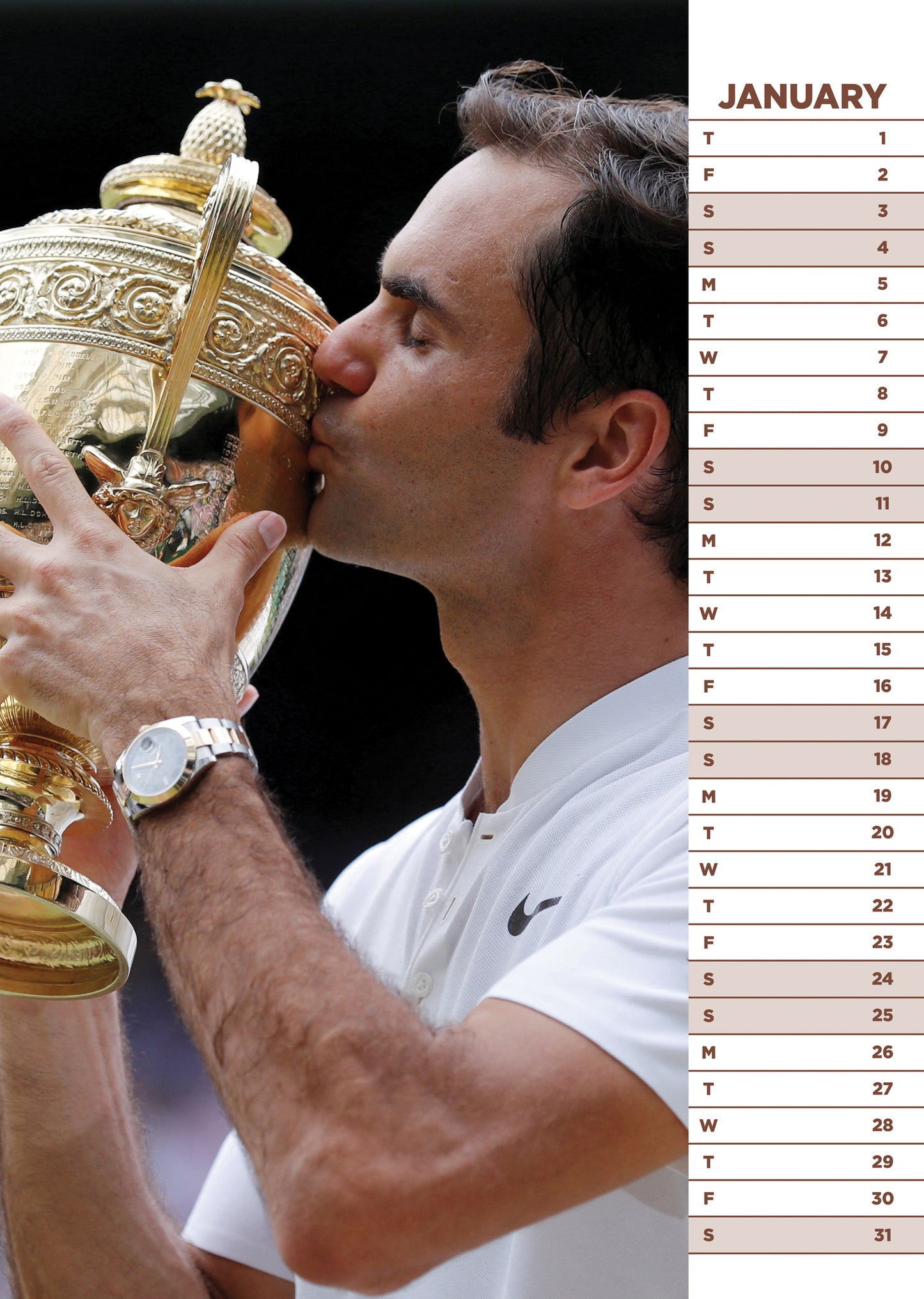 Roger Federer - A3 Calendar 2026