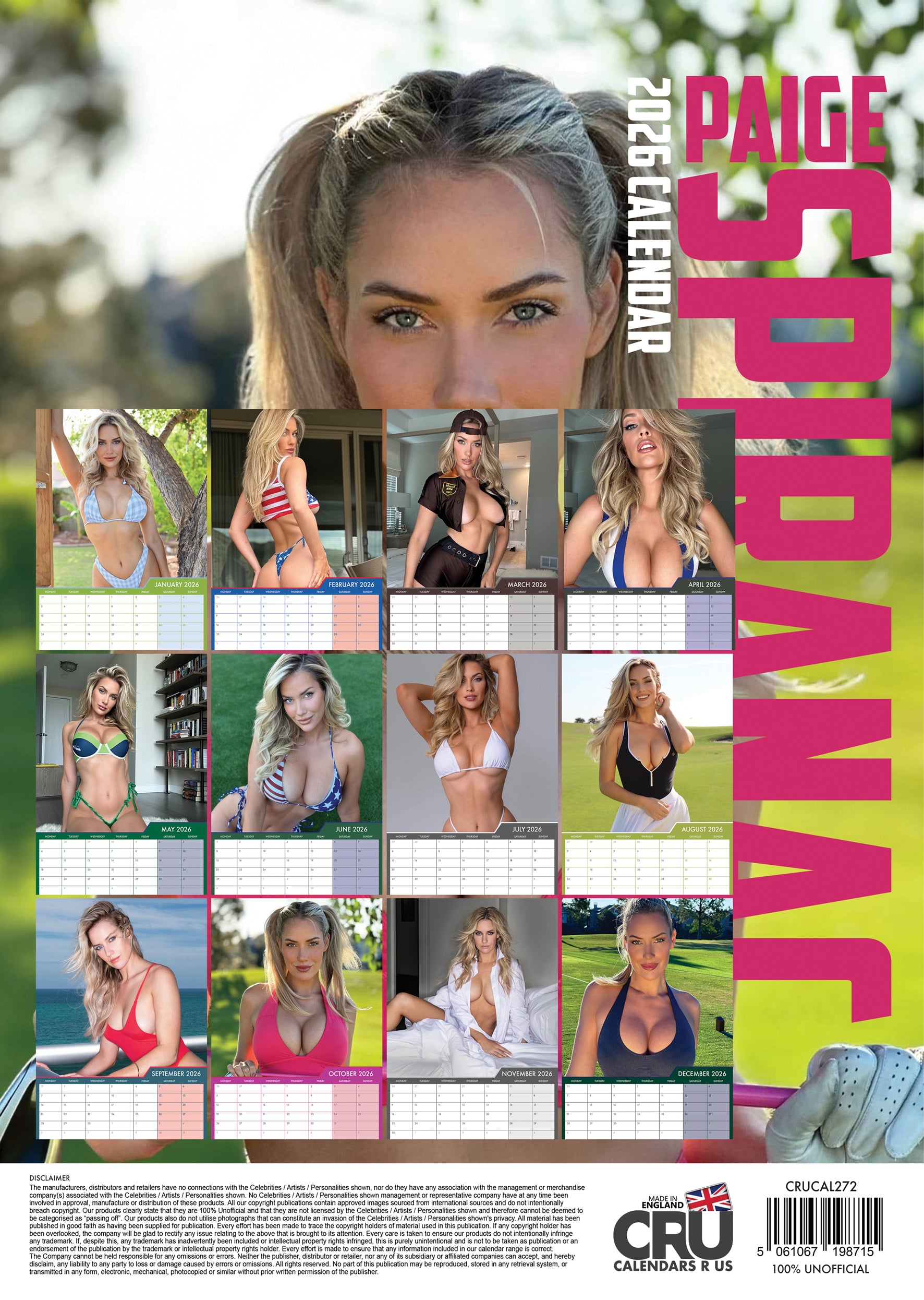Paige Spiranac - A3 Calendar 2026 - CalendarsRus