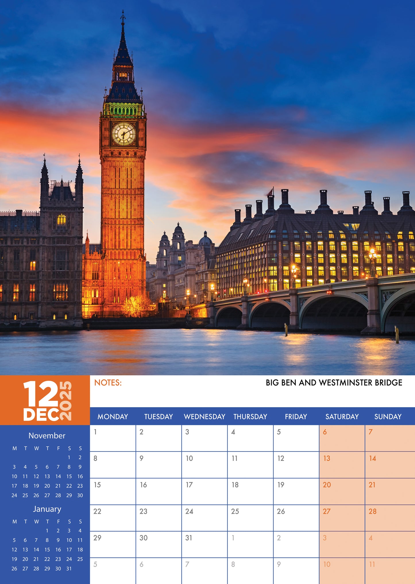 London Calendar 2025