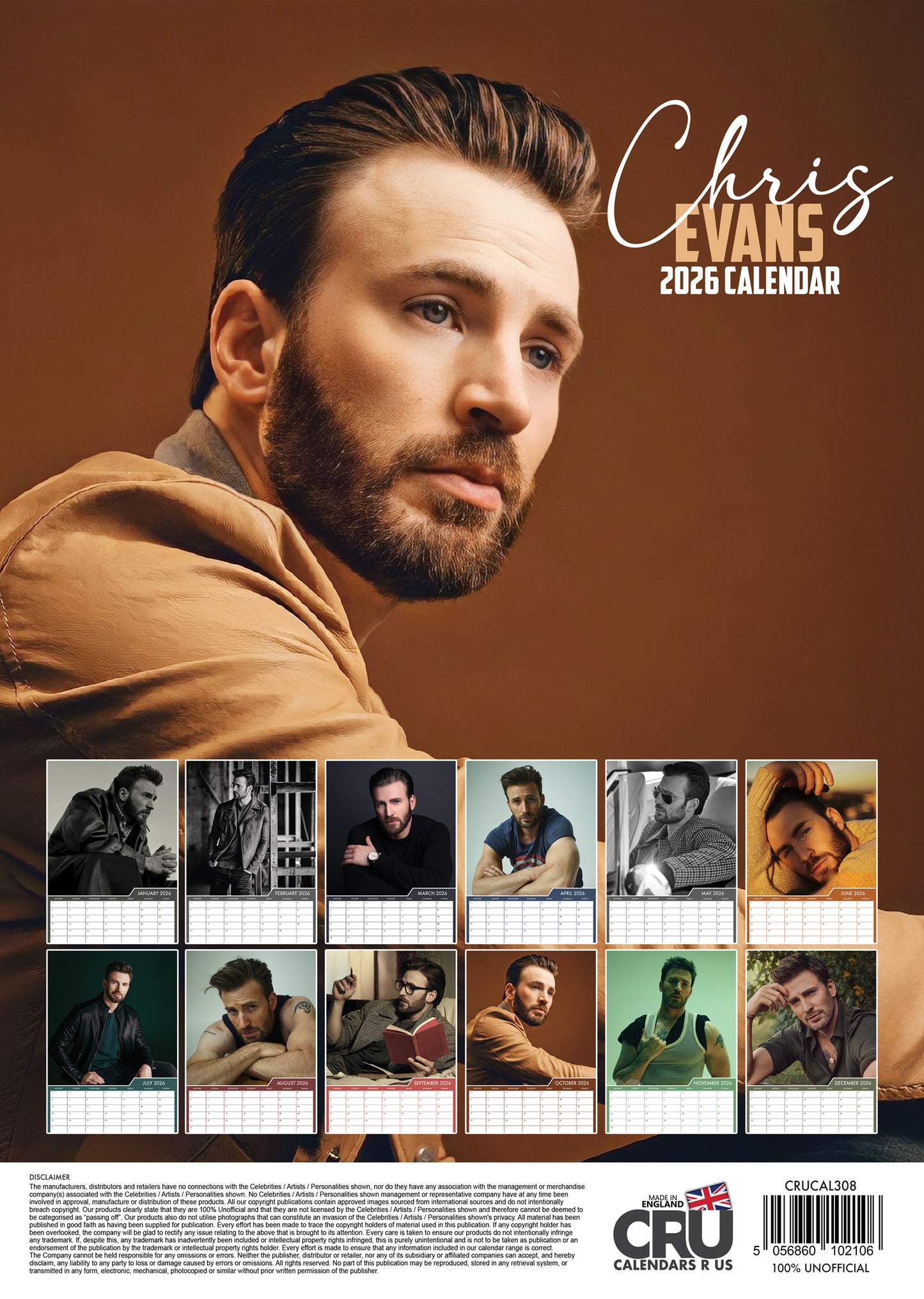 Chris Evans - A3 Calendar 2026