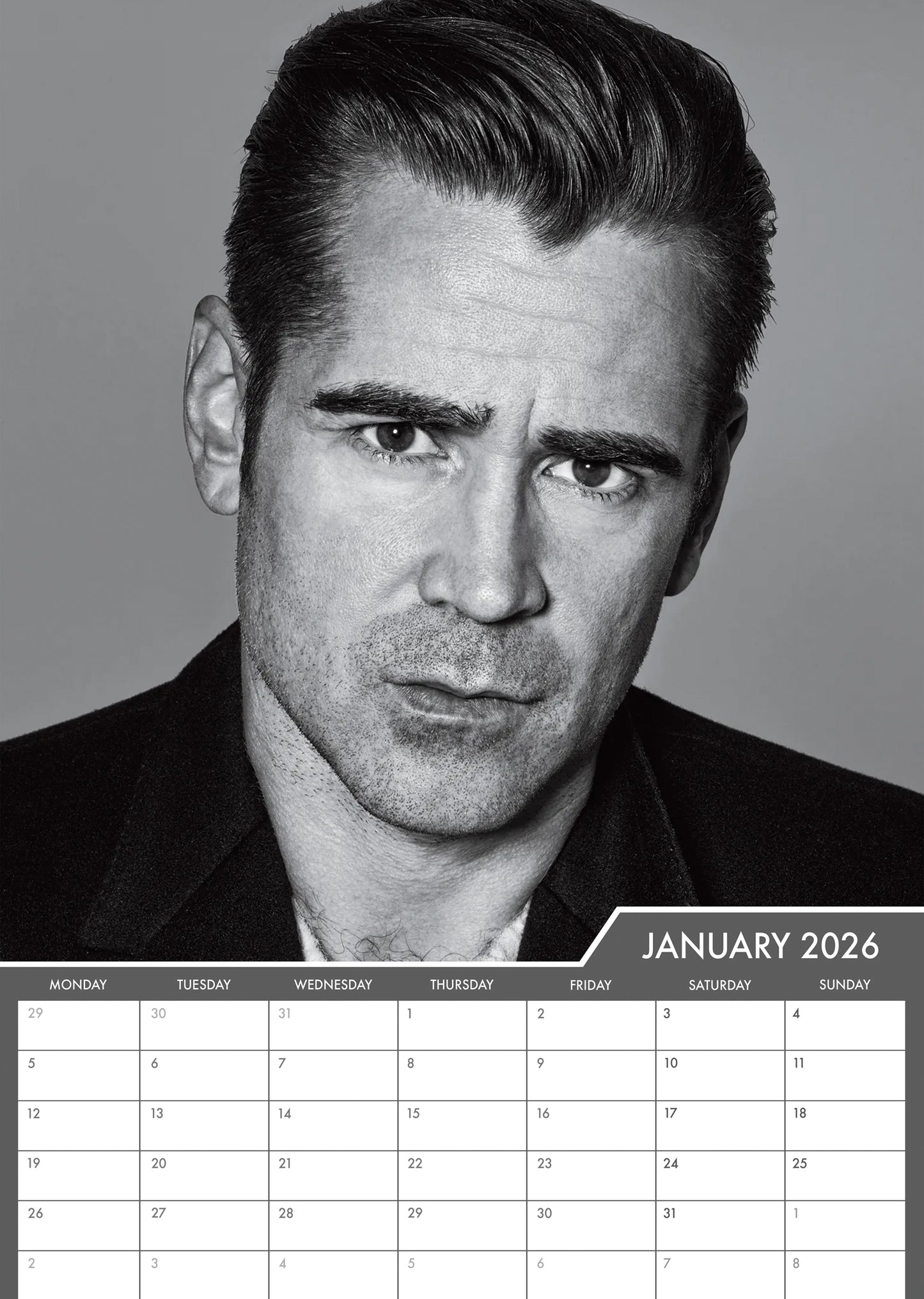 Colin Farrell - A3 Calendar 2026
