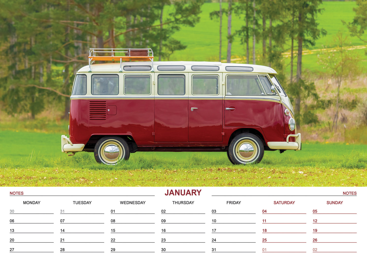 Camper Vans Calendar 2025