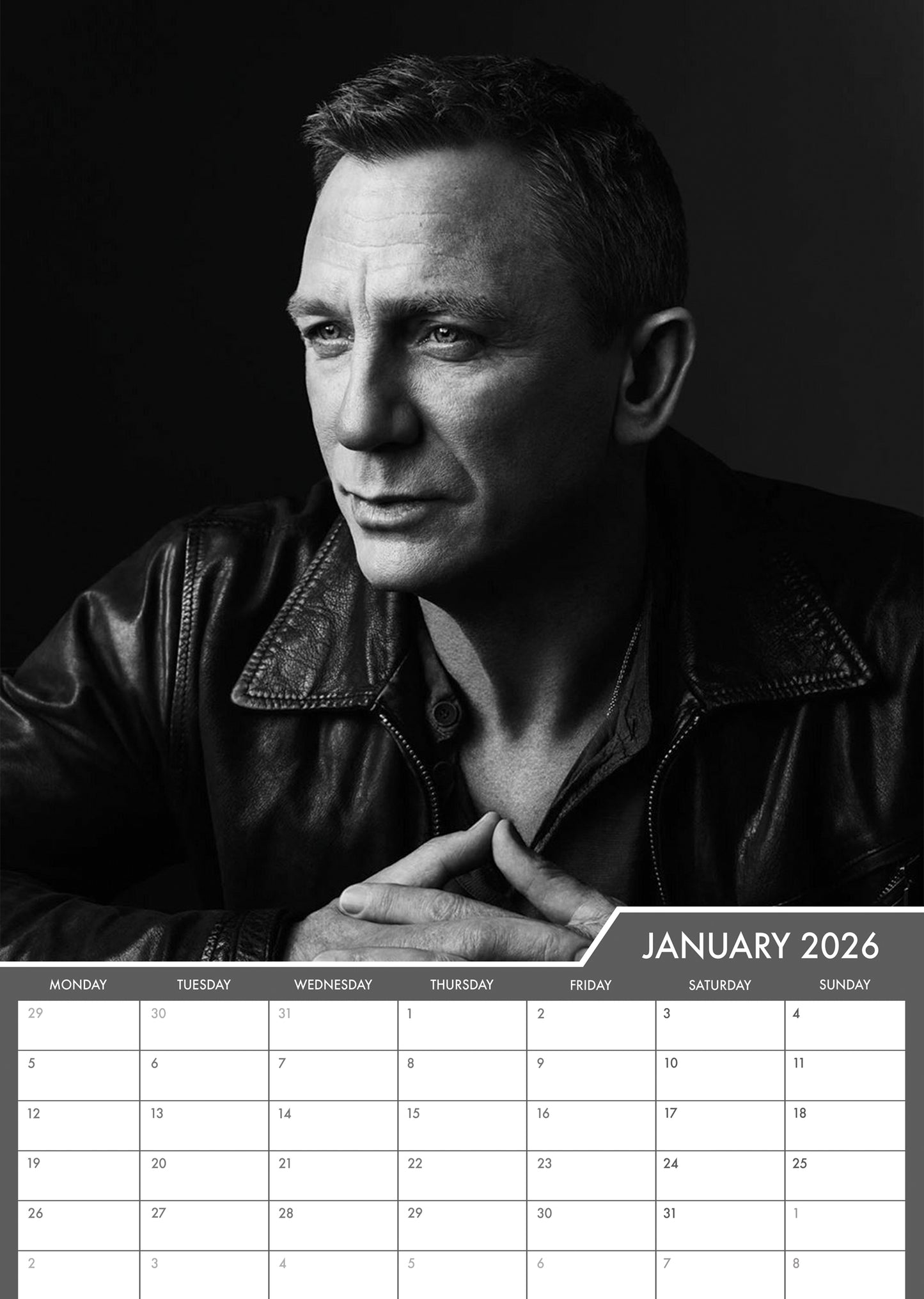 Daniel Craig - A3 Calendar 2026