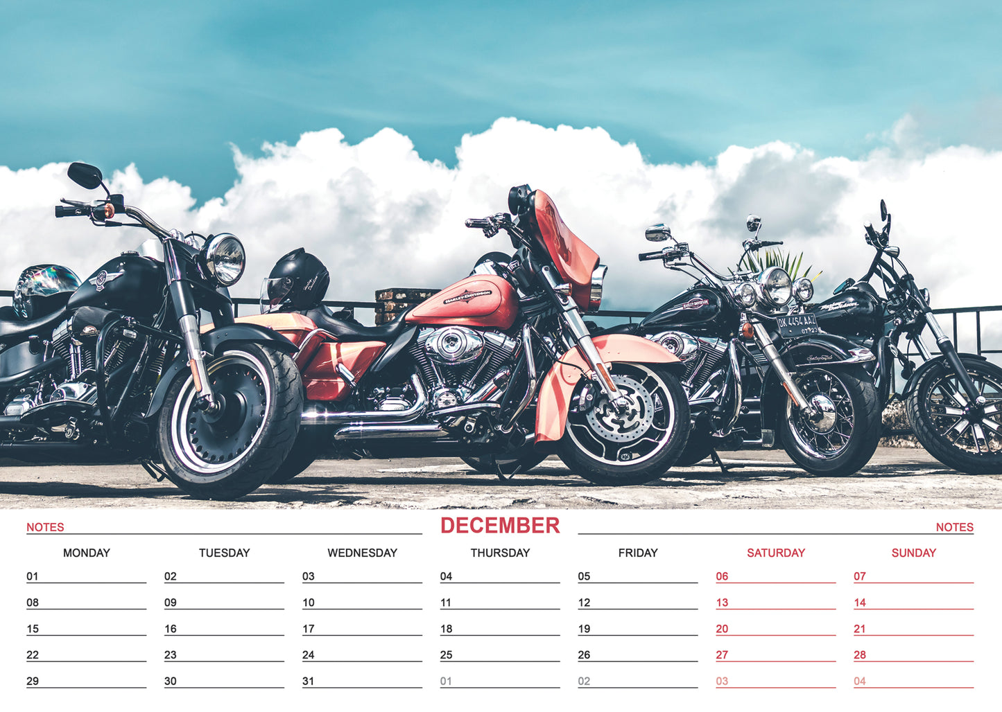 Harley Davidson Calendar 2025