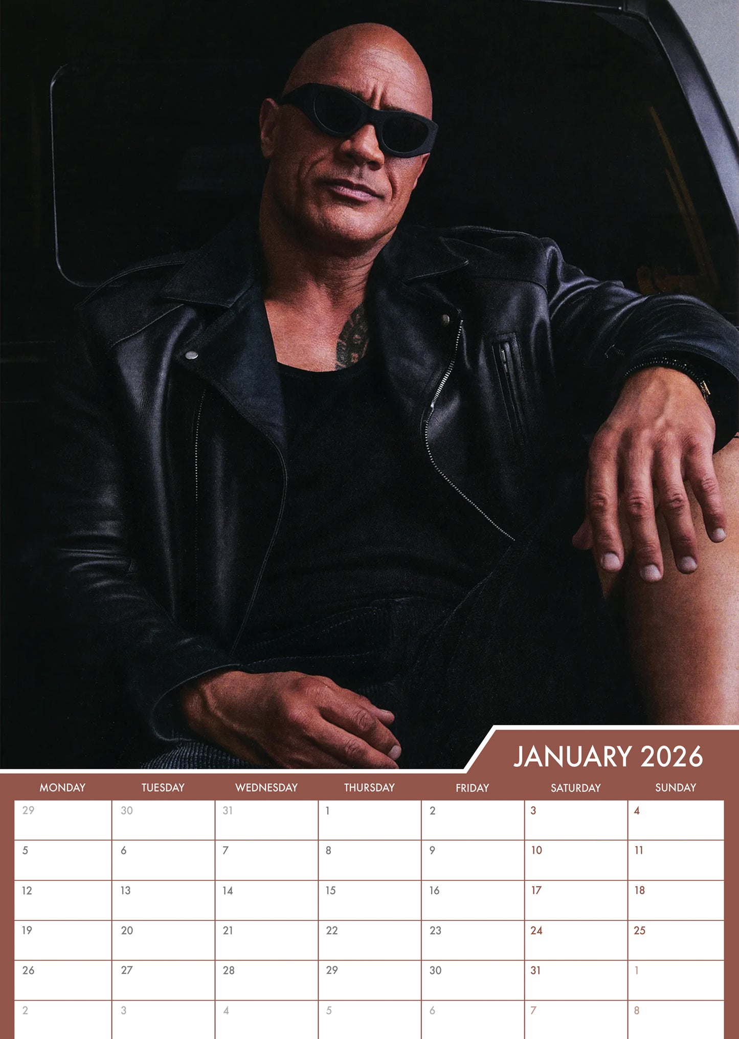 Dwayne Johnson - A3 Calendar 2026