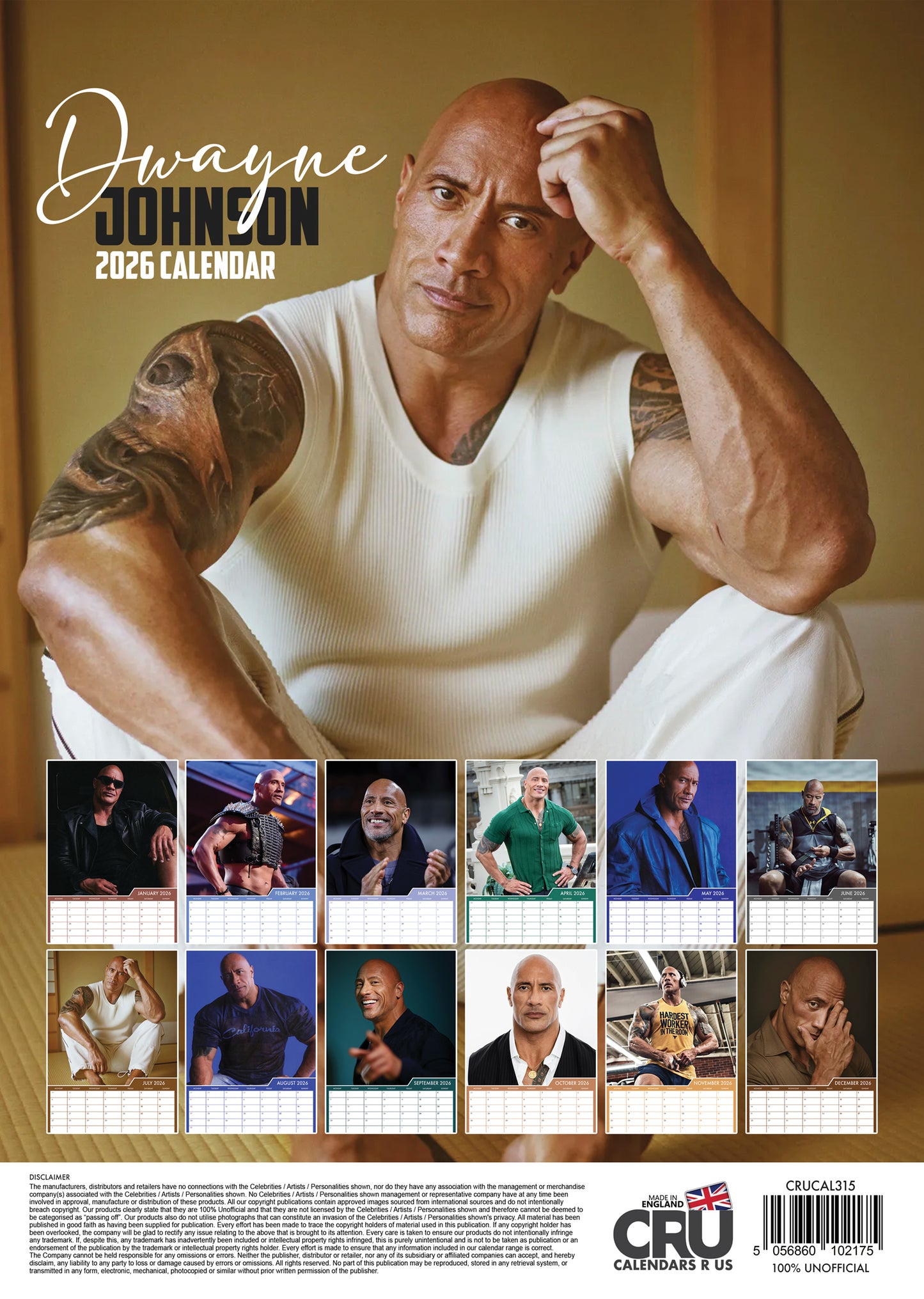 Dwayne Johnson - A3 Calendar 2026
