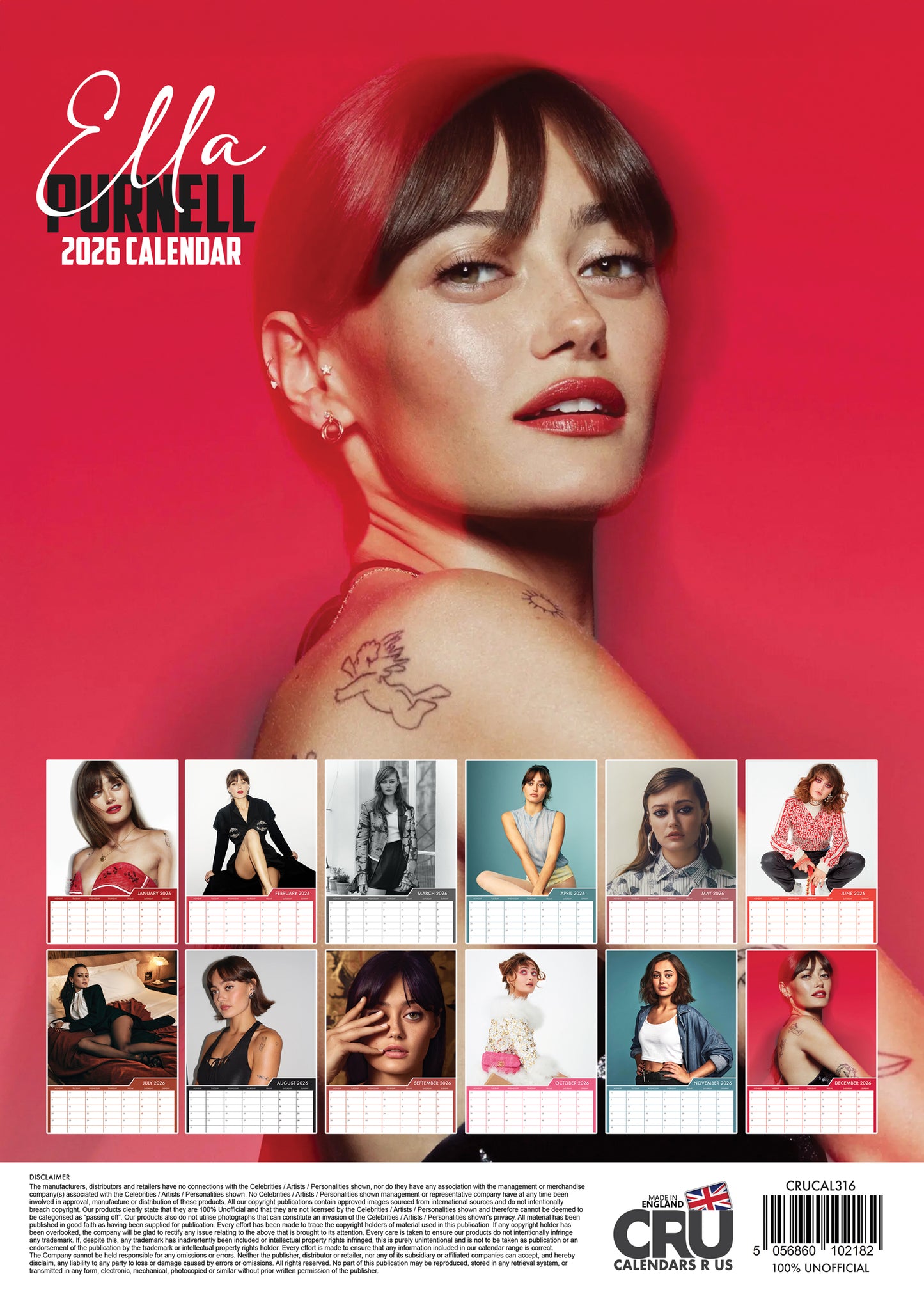 Ella Purnell - A3 Calendar 2026