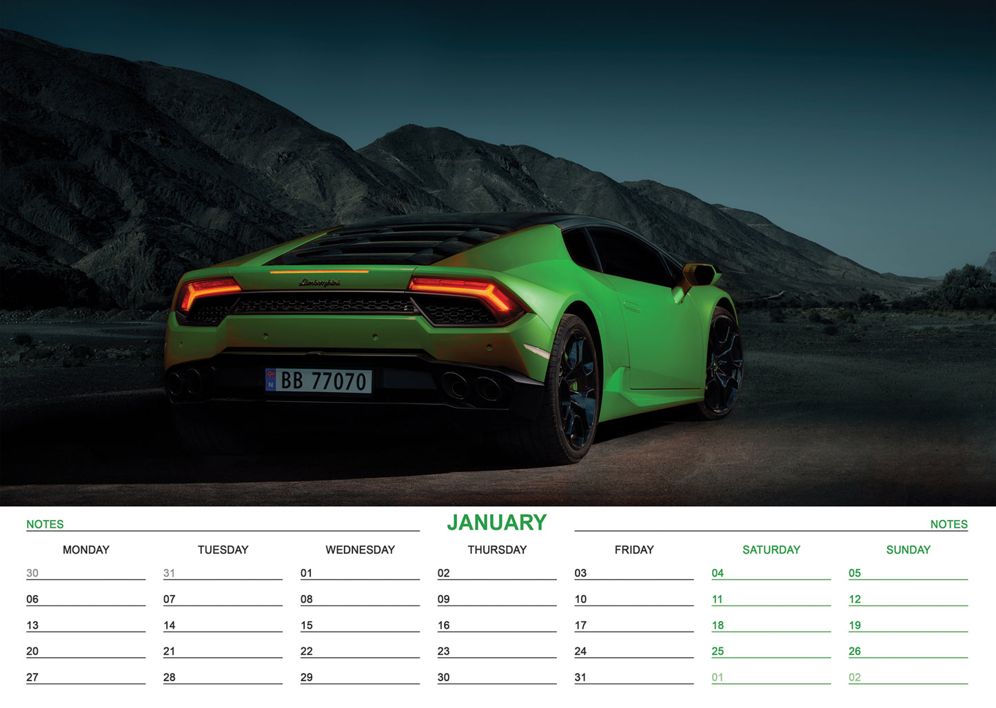 Lamborghini Calendar 2025