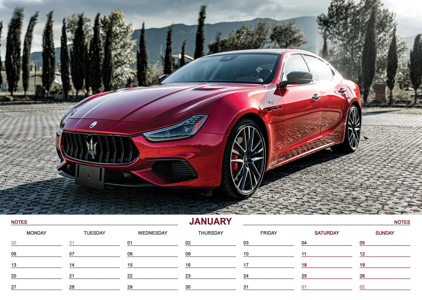 Maserati Calendar 2025