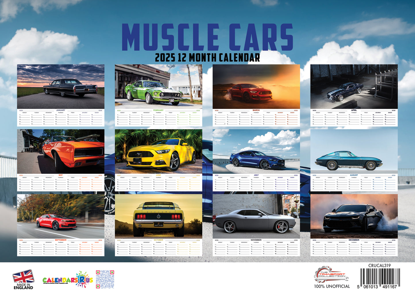 Muscle Cars Calendar 2025