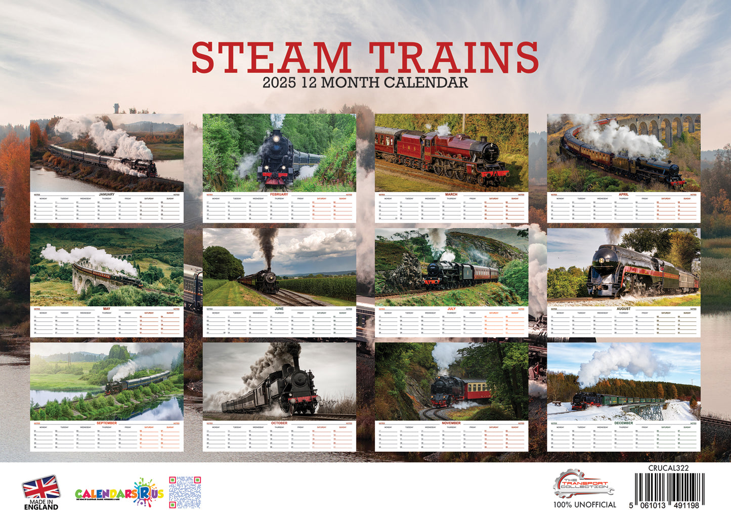 Steam Trains Calendar 2025