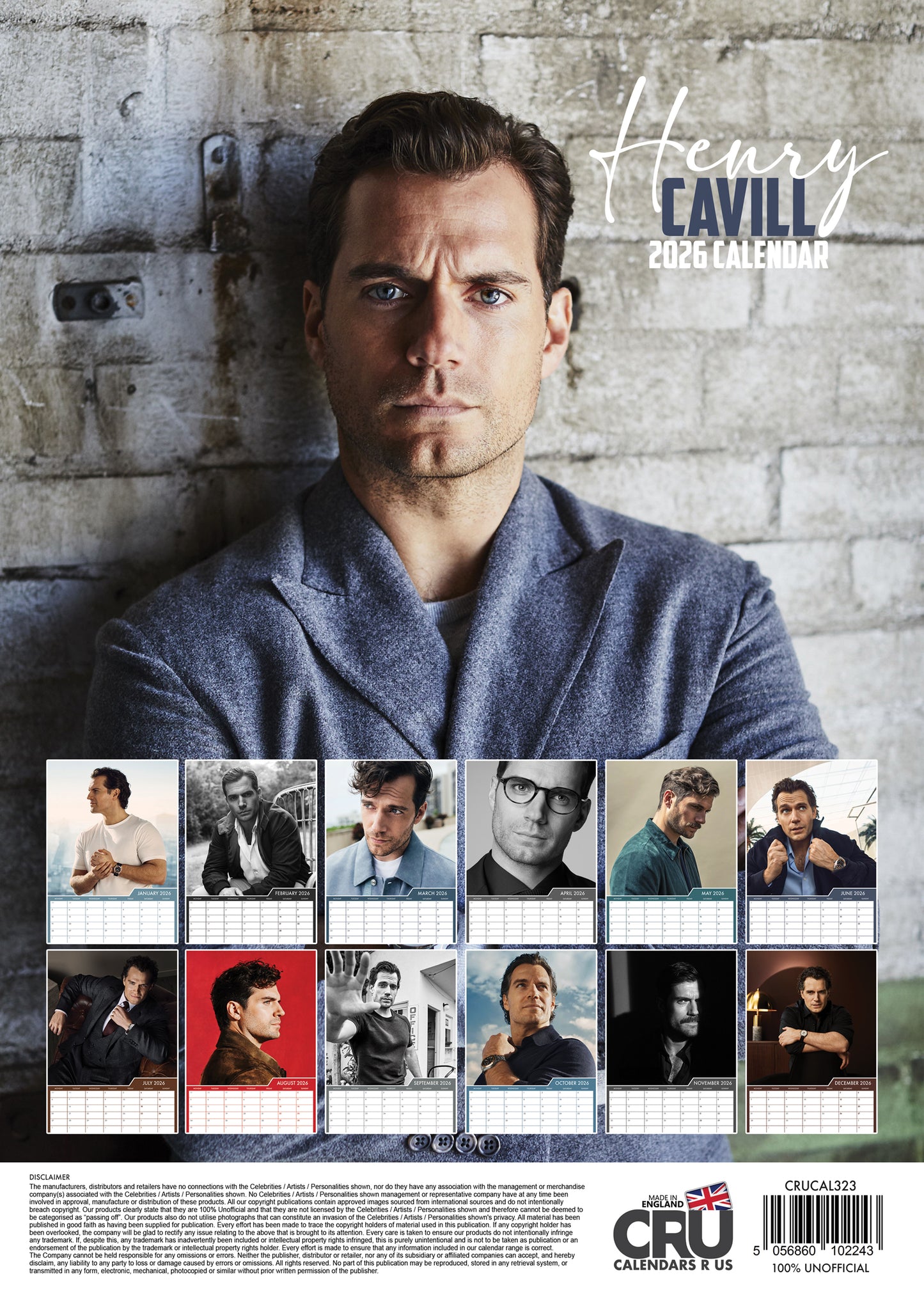 Henry Cavill - A3 Calendar 2026