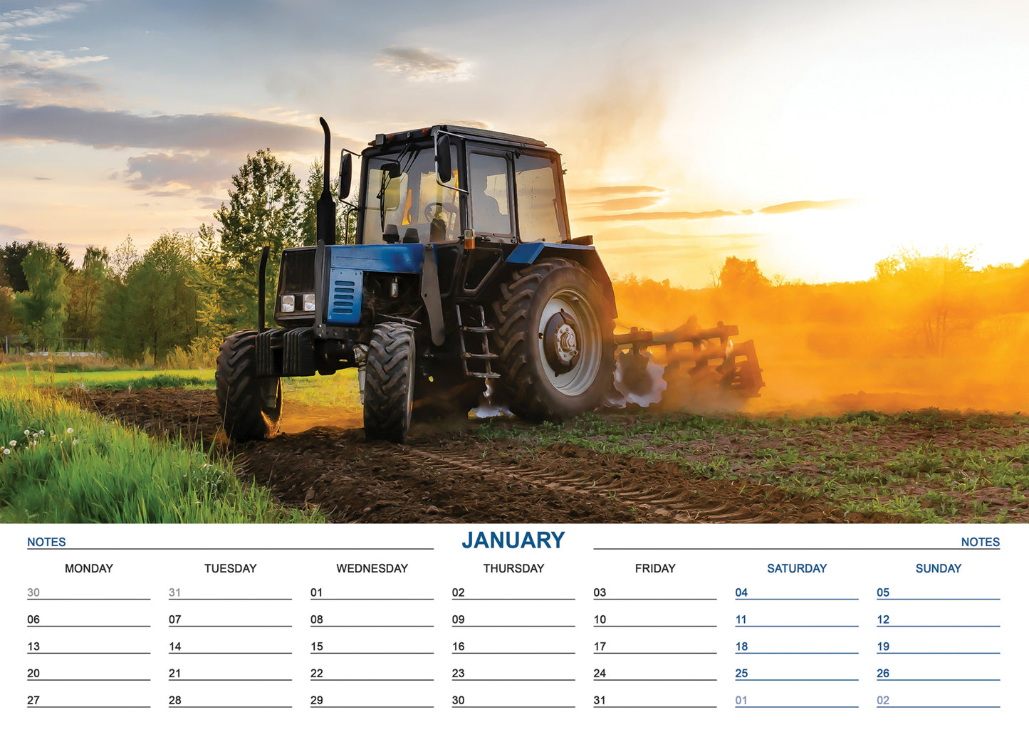 Tractors Calendar 2025