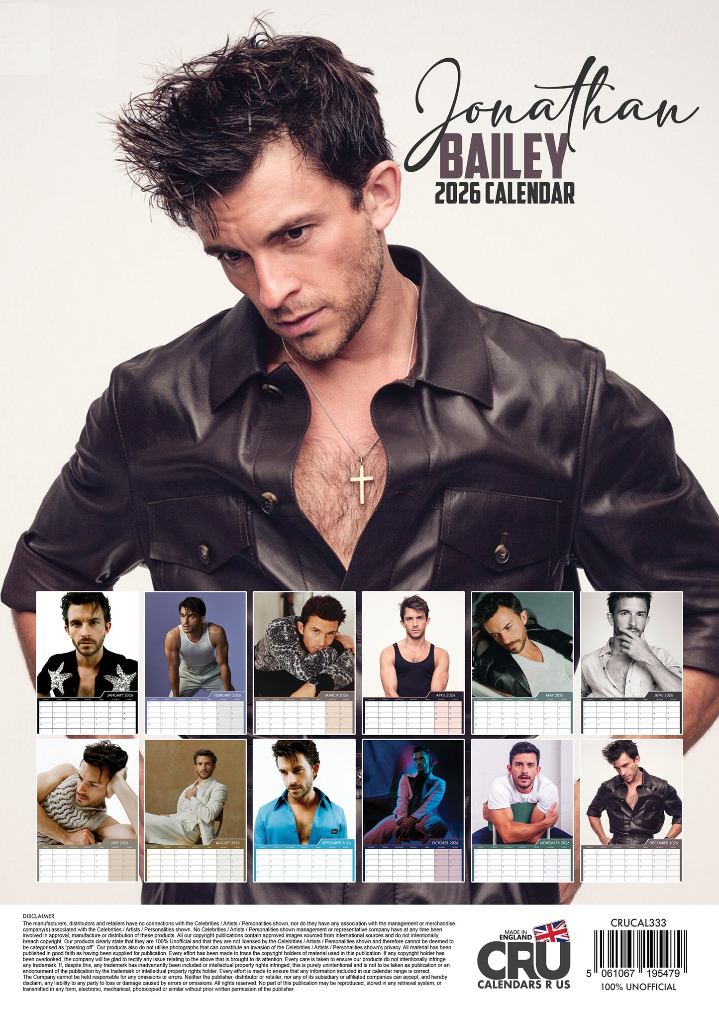 Jonathan Bailey - A3 Calendar 2026