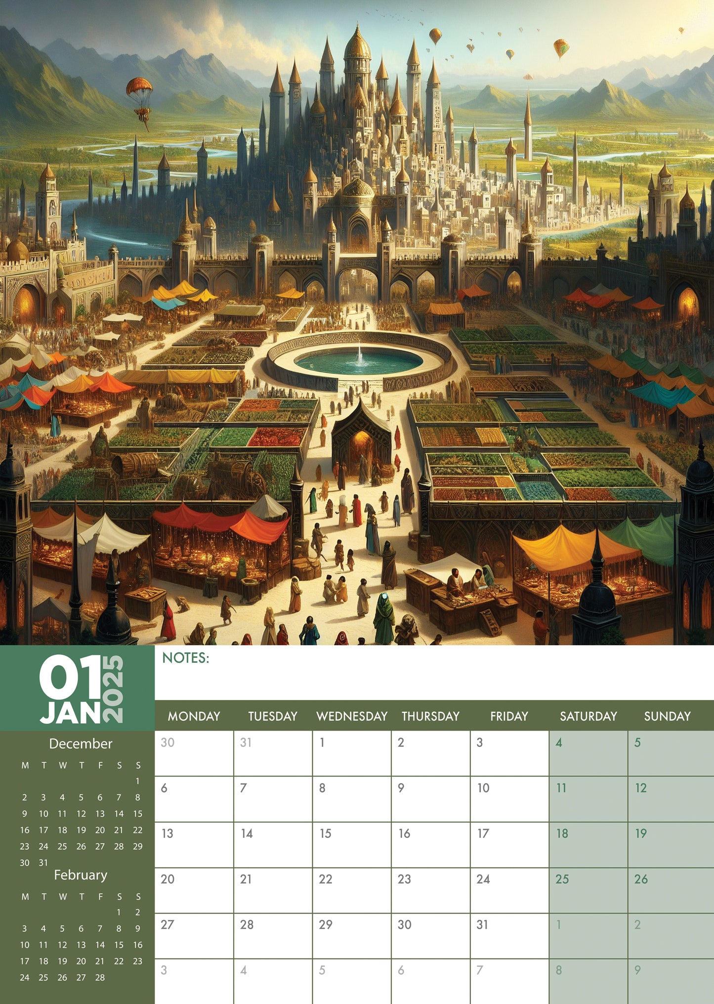 Fantasy Kingdoms Calendar 2025