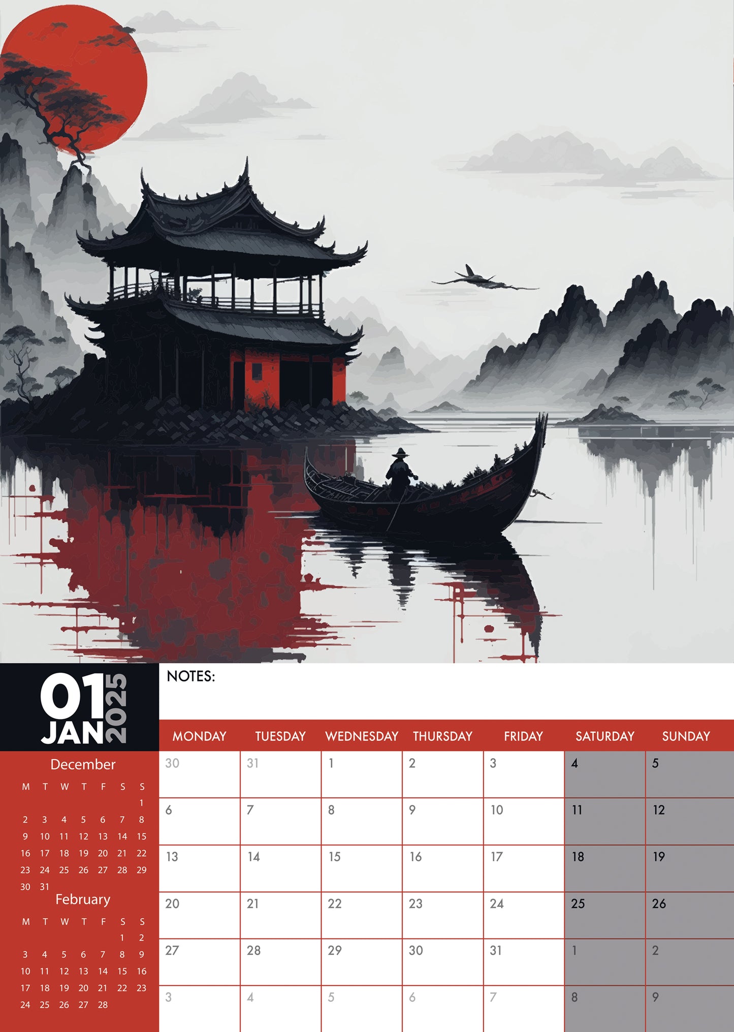 Japanese Art Calendar 2025 – CalendarsRus
