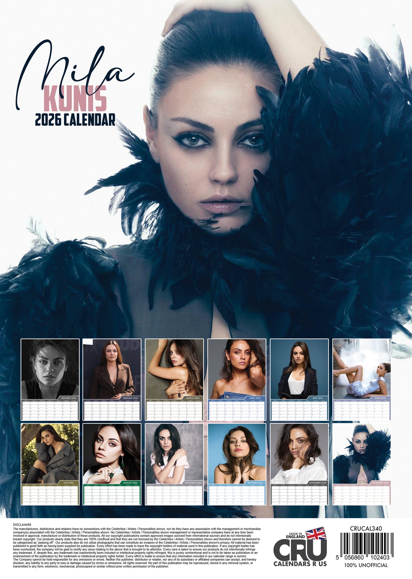 Mila Kunis - A3 Calendar 2026