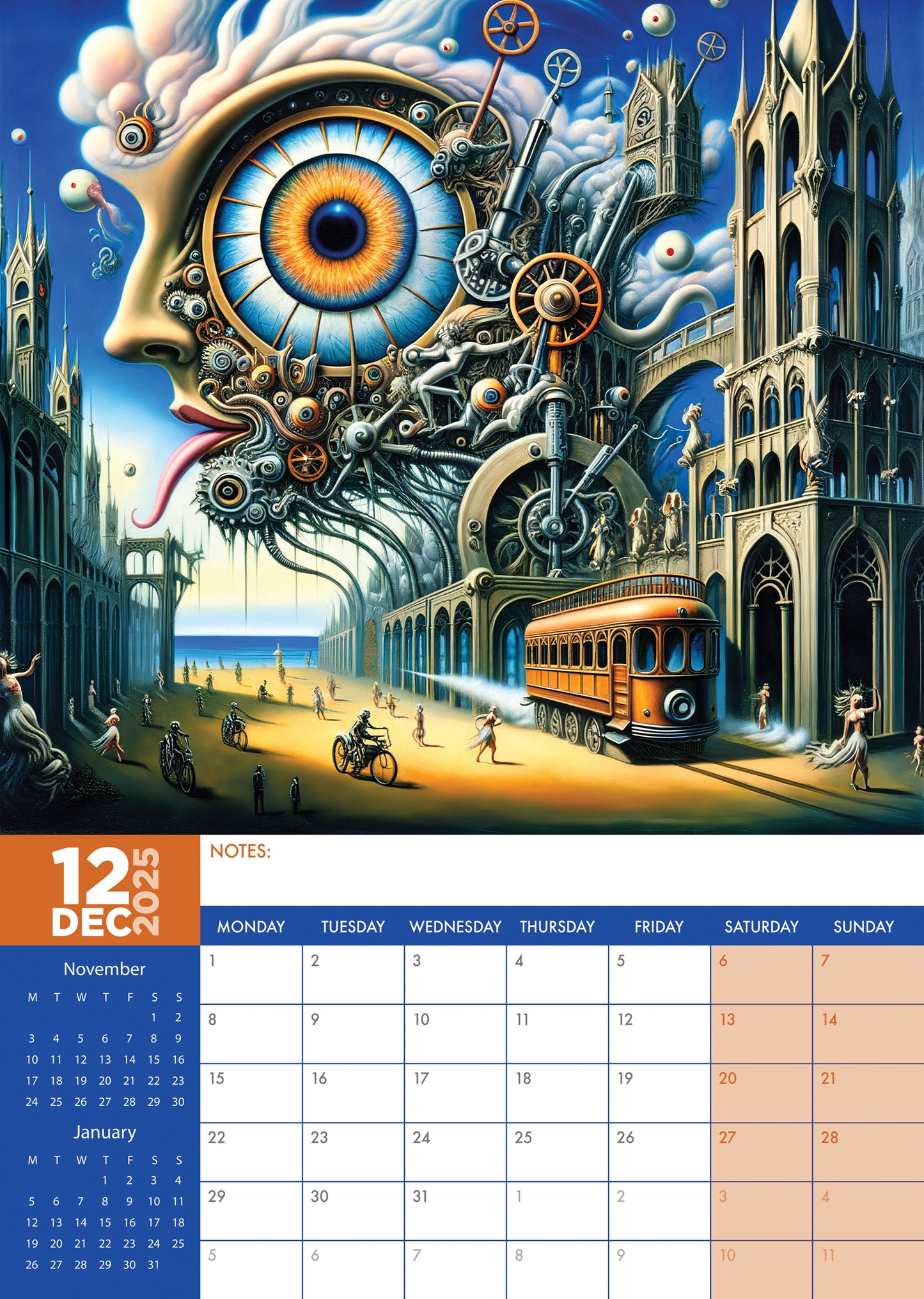 Modern Surrealism Calendar 2025