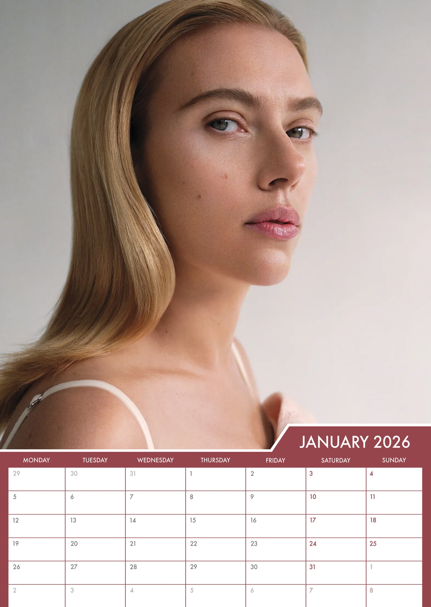 Scarlett Johansson - A3 Calendar 2026
