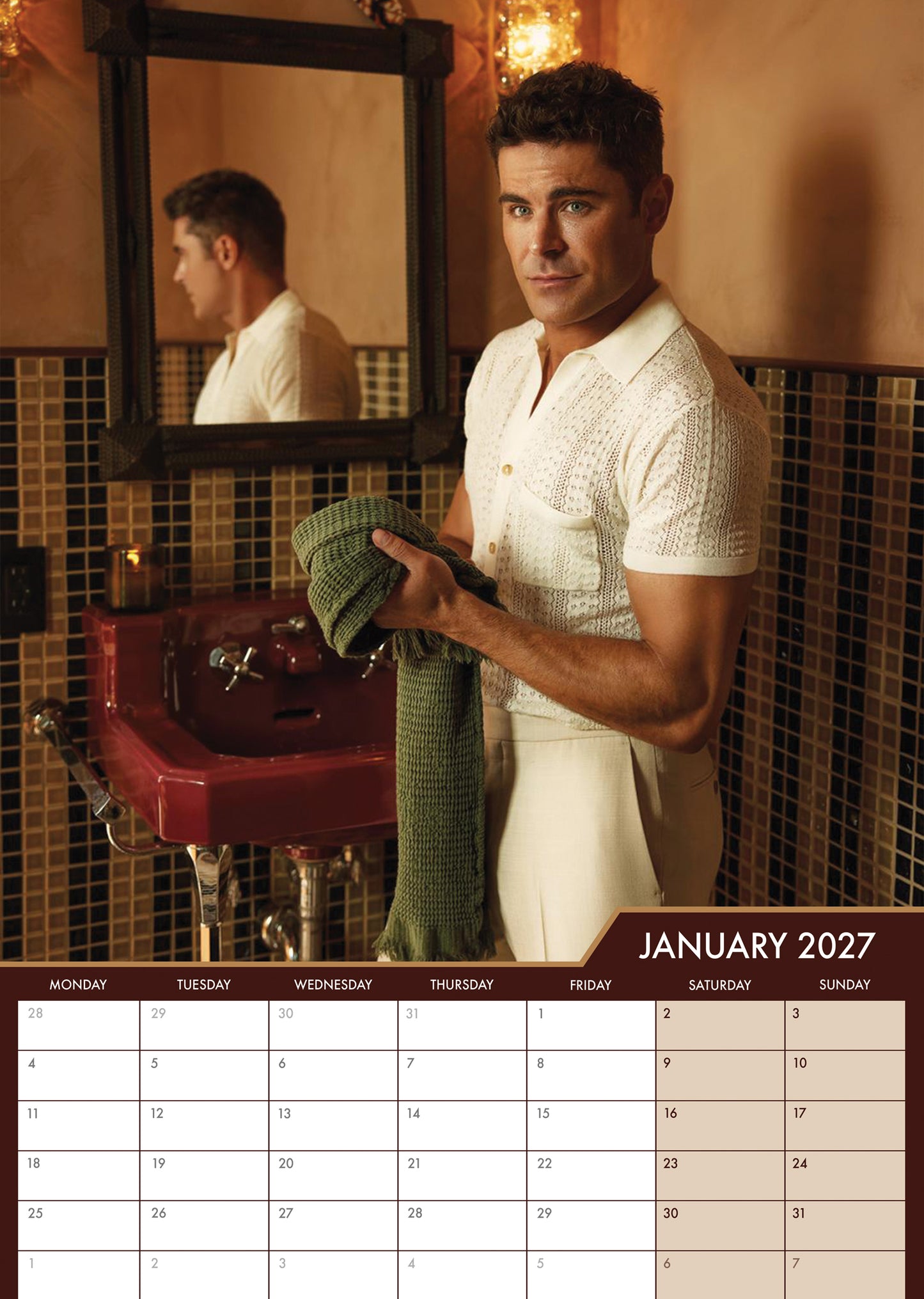 Zac Efron - A3 Calendar 2027