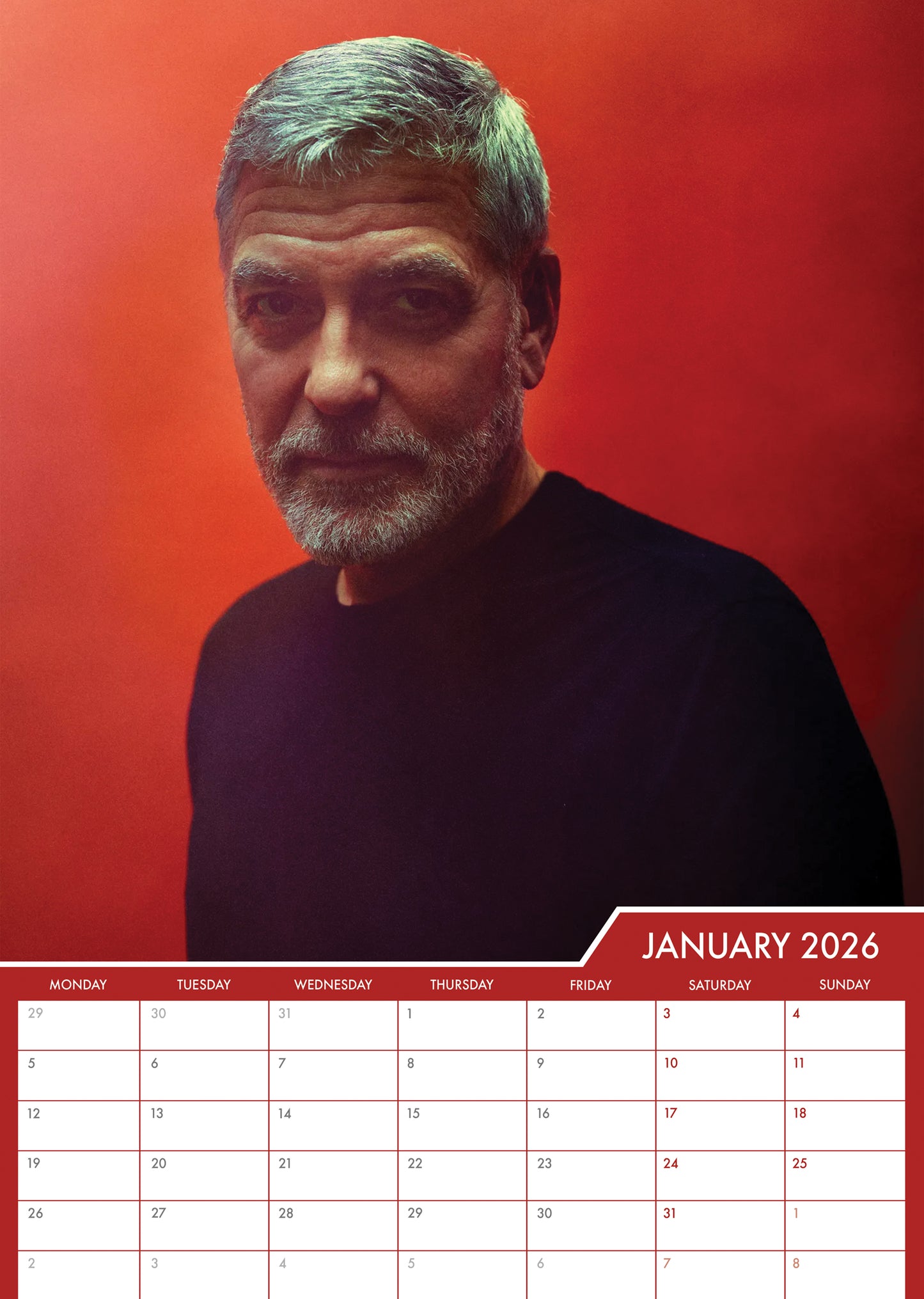 George Clooney - A3 Calendar 2026