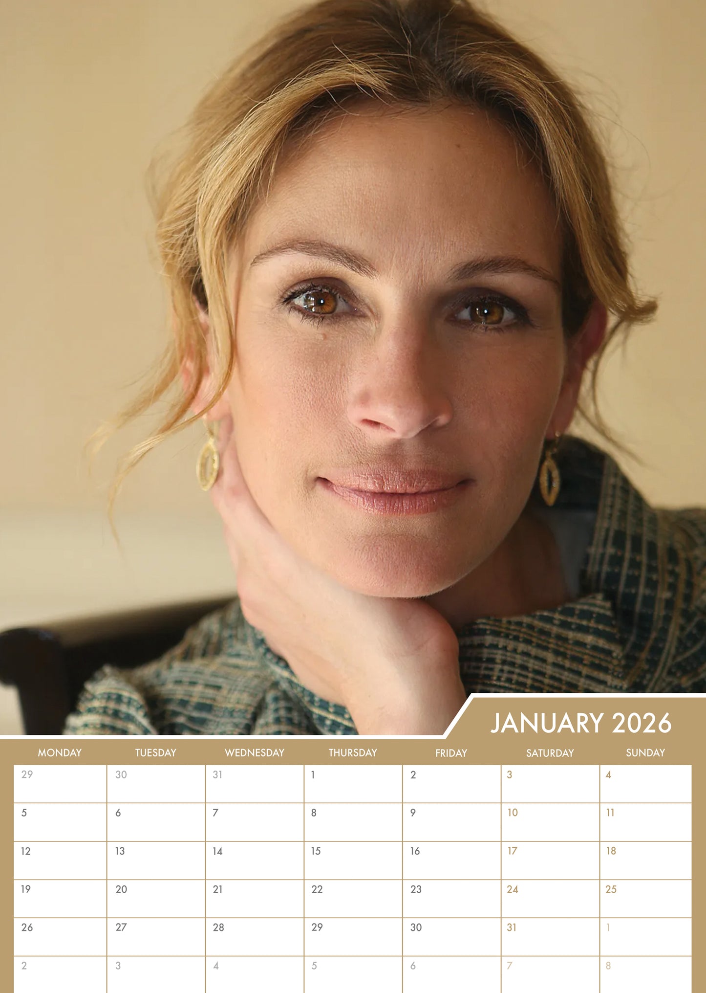 Julia Roberts - A3 Calendar 2026