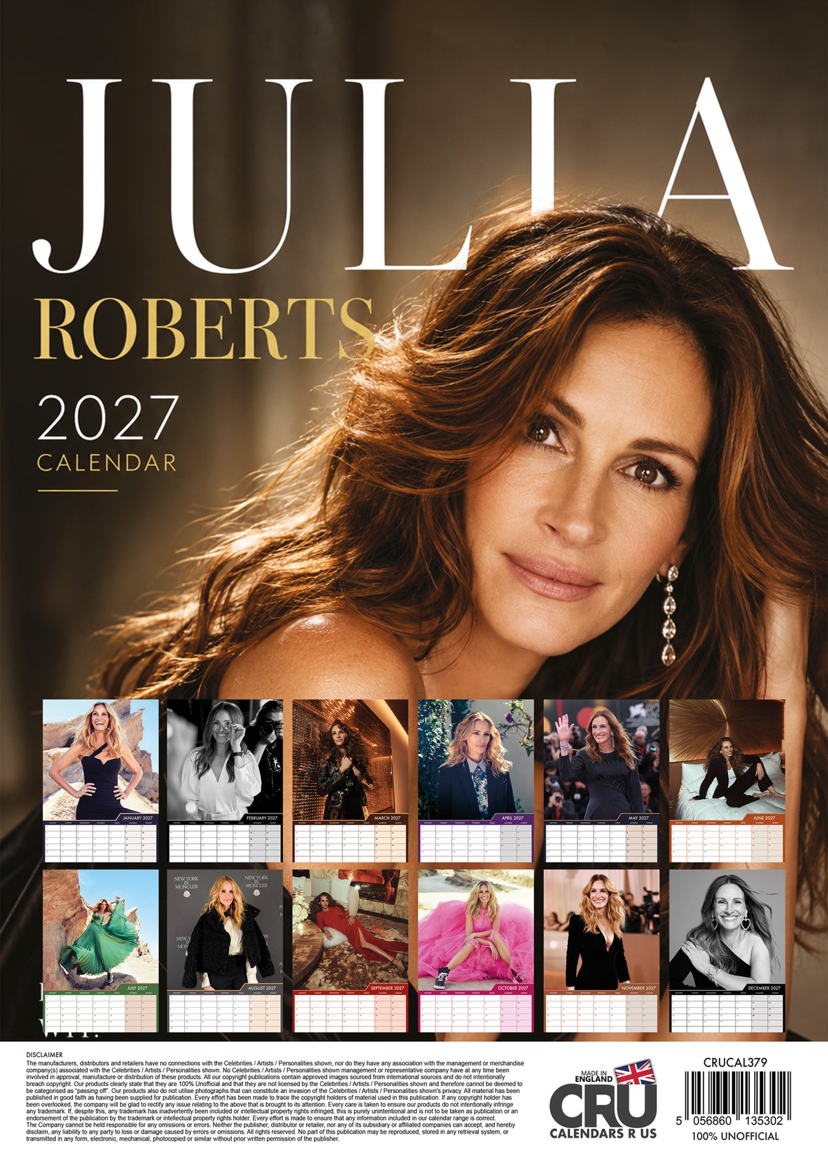 Julia Roberts - A3 Calendar 2027
