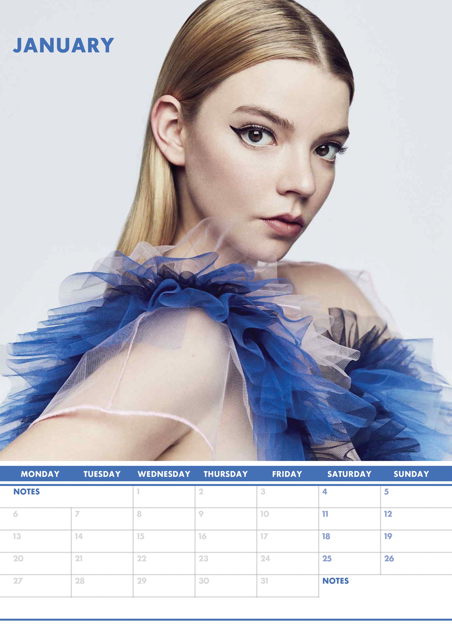 Anya Taylor-Joy Calendar 2025