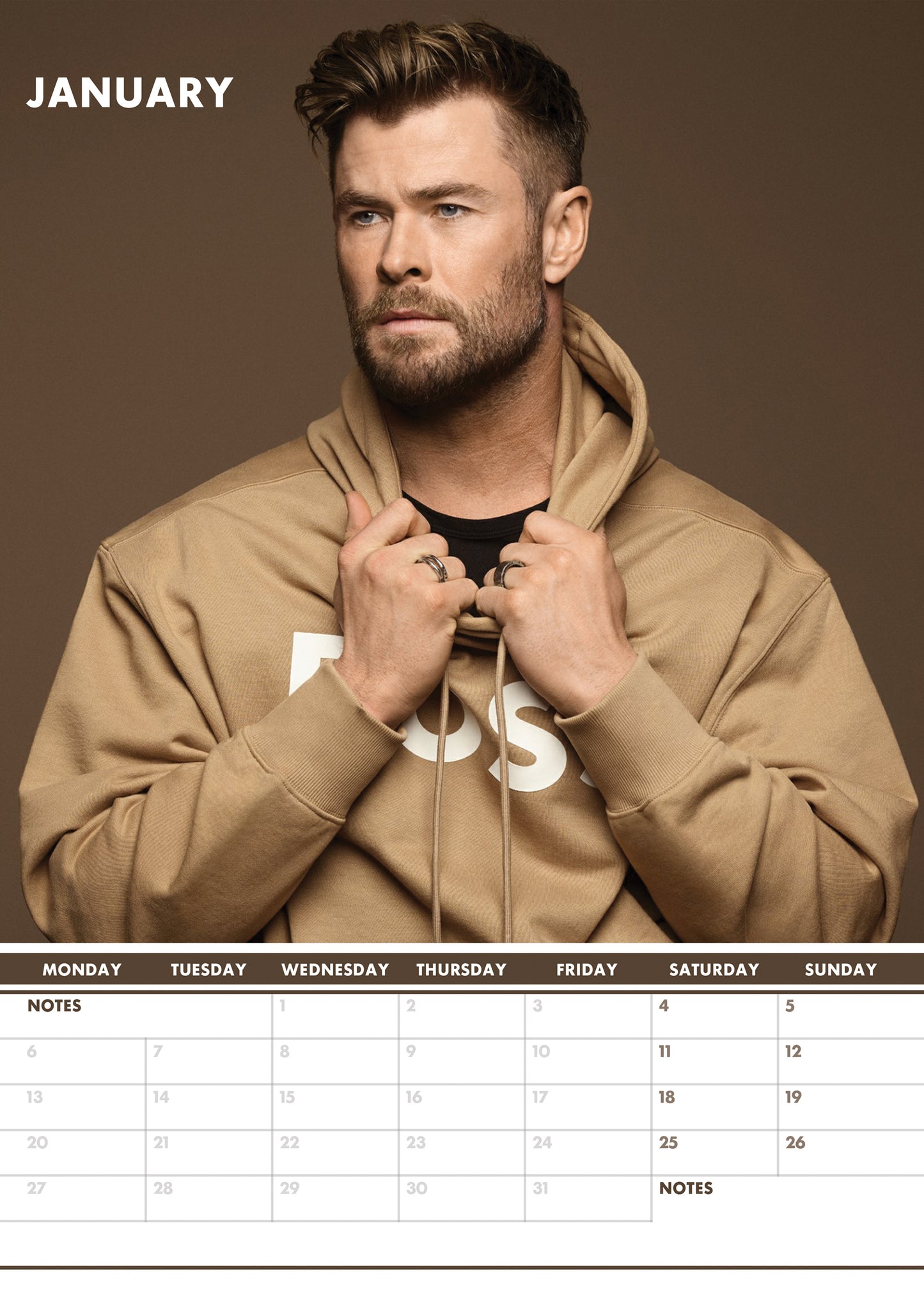 Chris Hemsworth Calendar & Postcards 2025