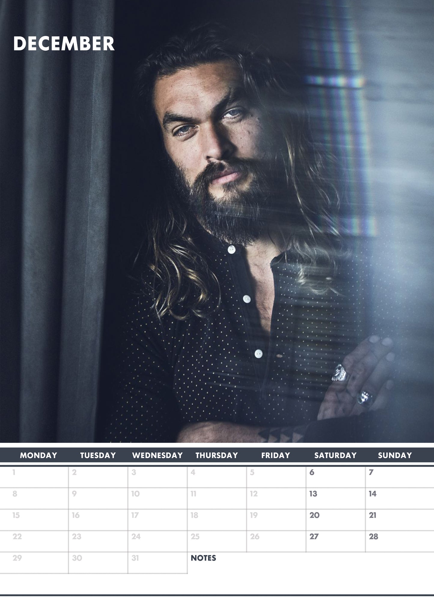 Jason Momoa Calendar & Postcards 2025