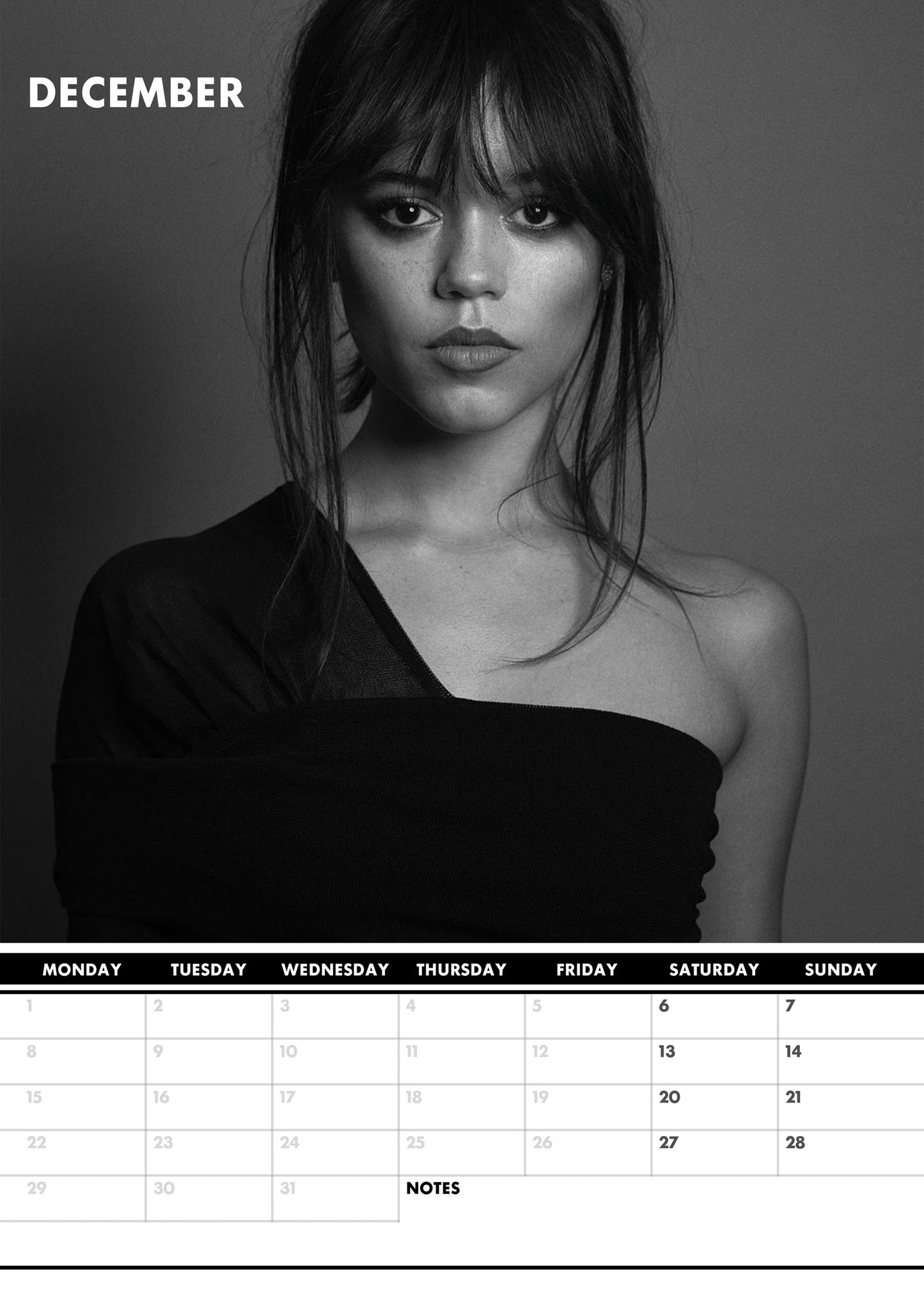 Jenna Ortega Calendar & Postcards 2025