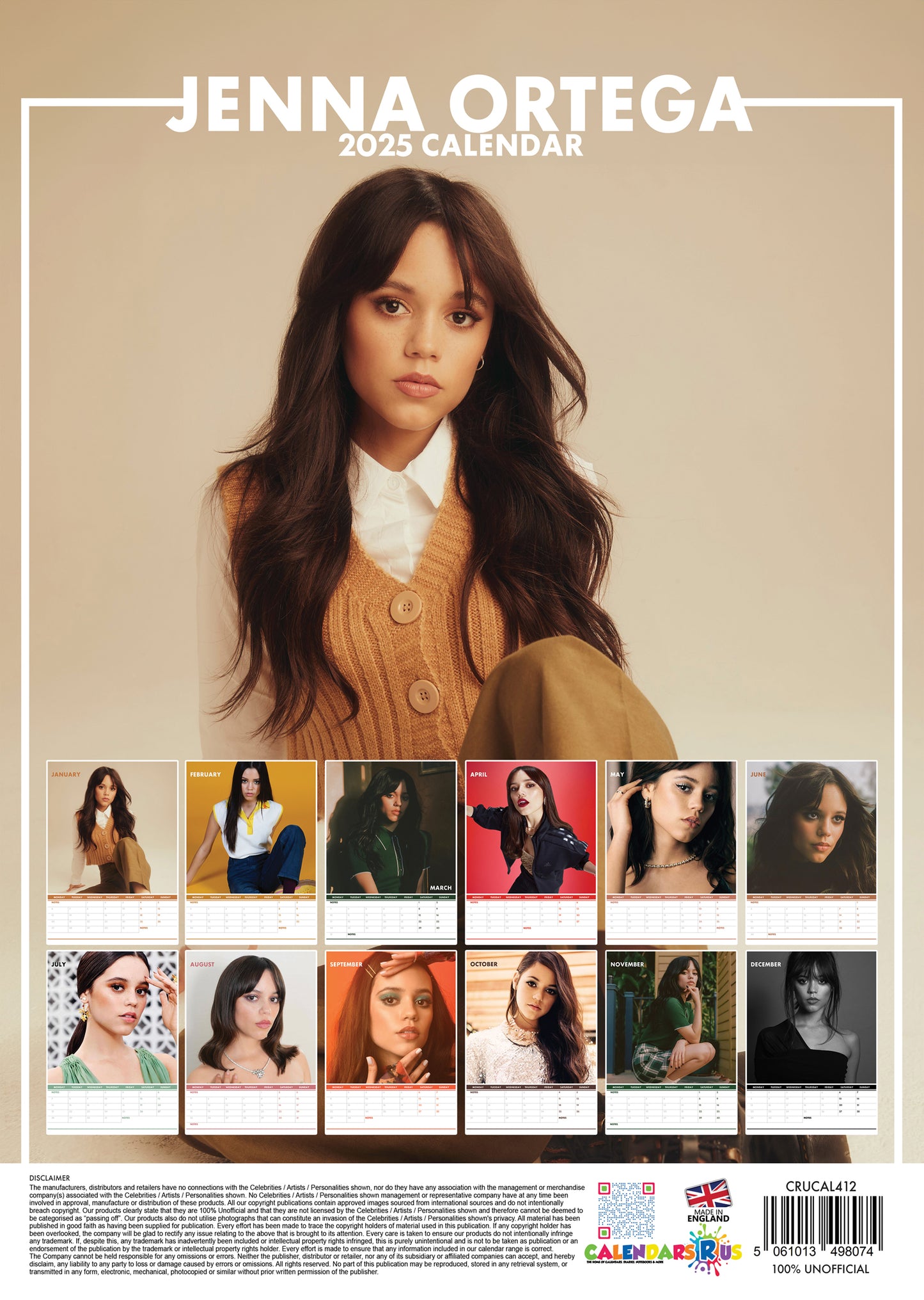 Jenna Ortega Calendar & Postcards 2025