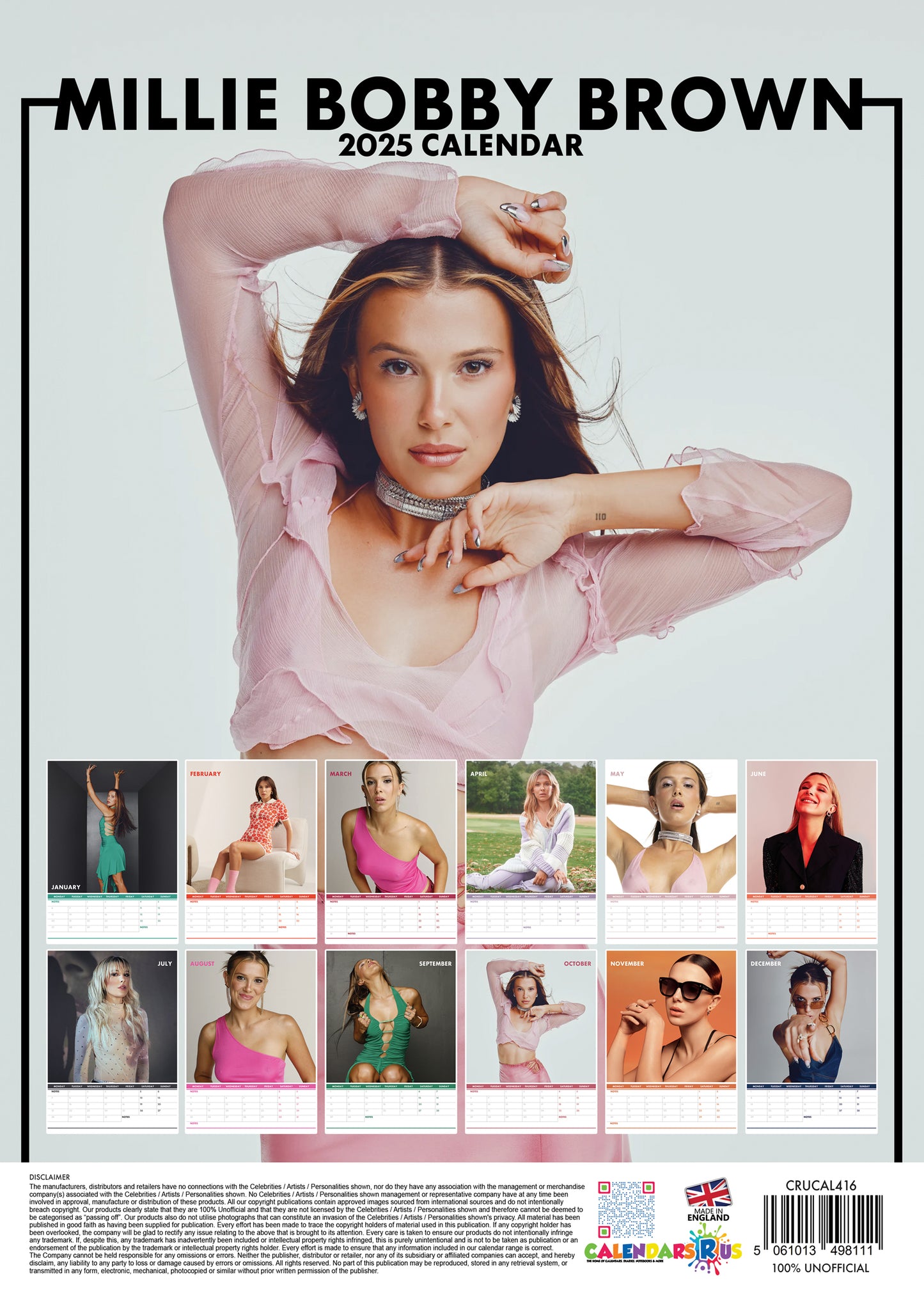 Millie Bobby Brown Calendar & Postcards 2025