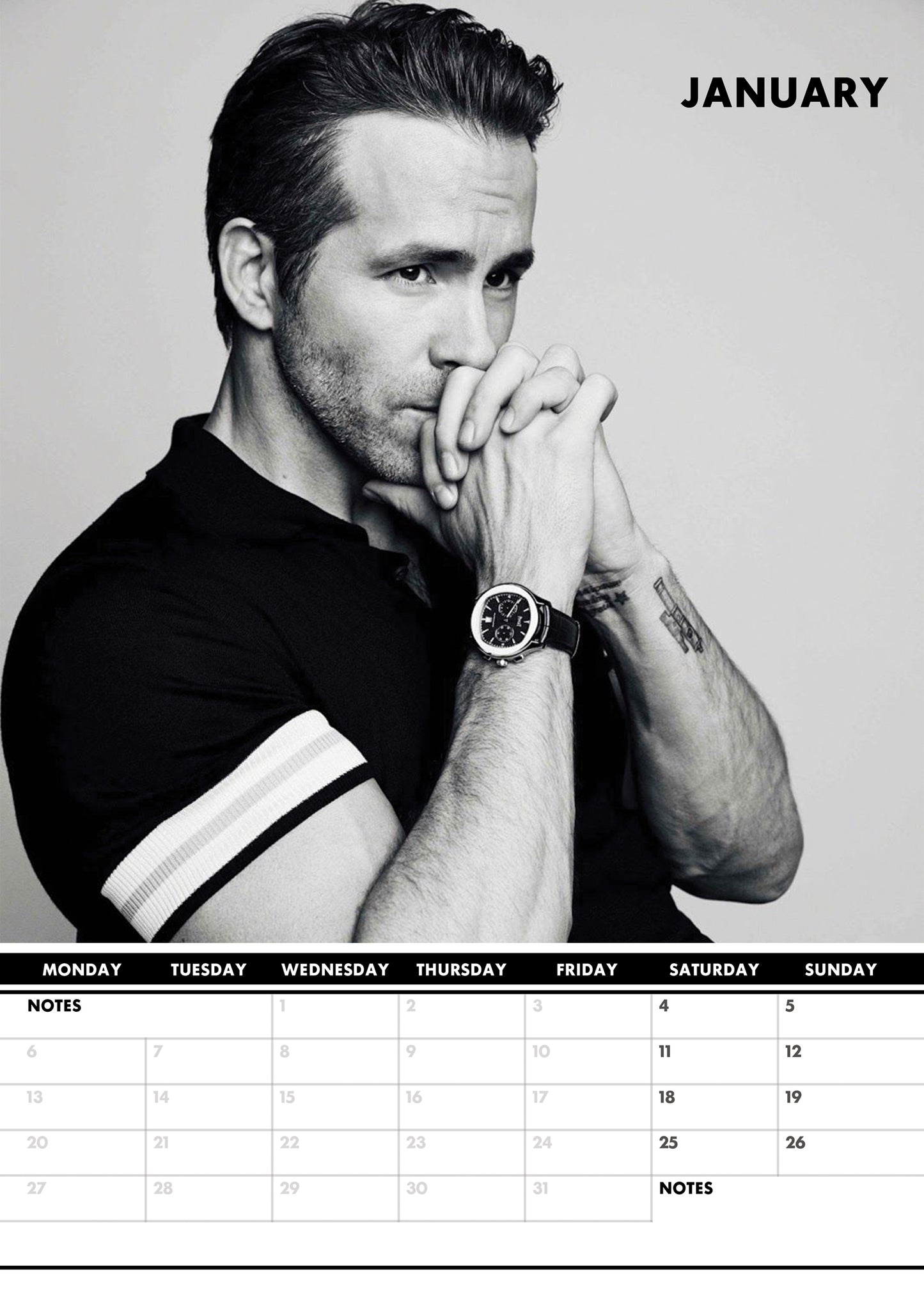 Ryan Reynolds Calendar & Postcards 2025