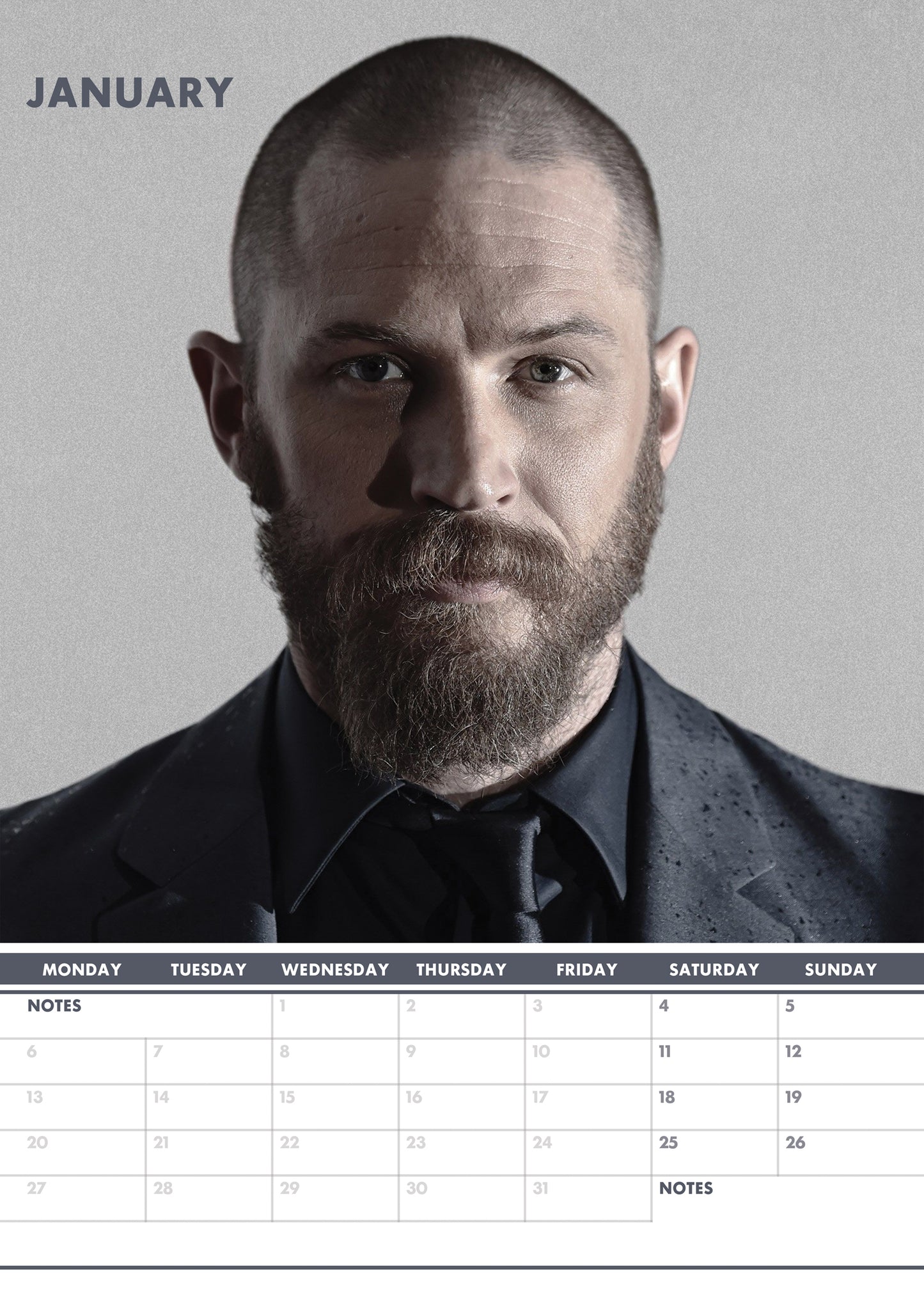 Tom Hardy Calendar & Postcards 2025