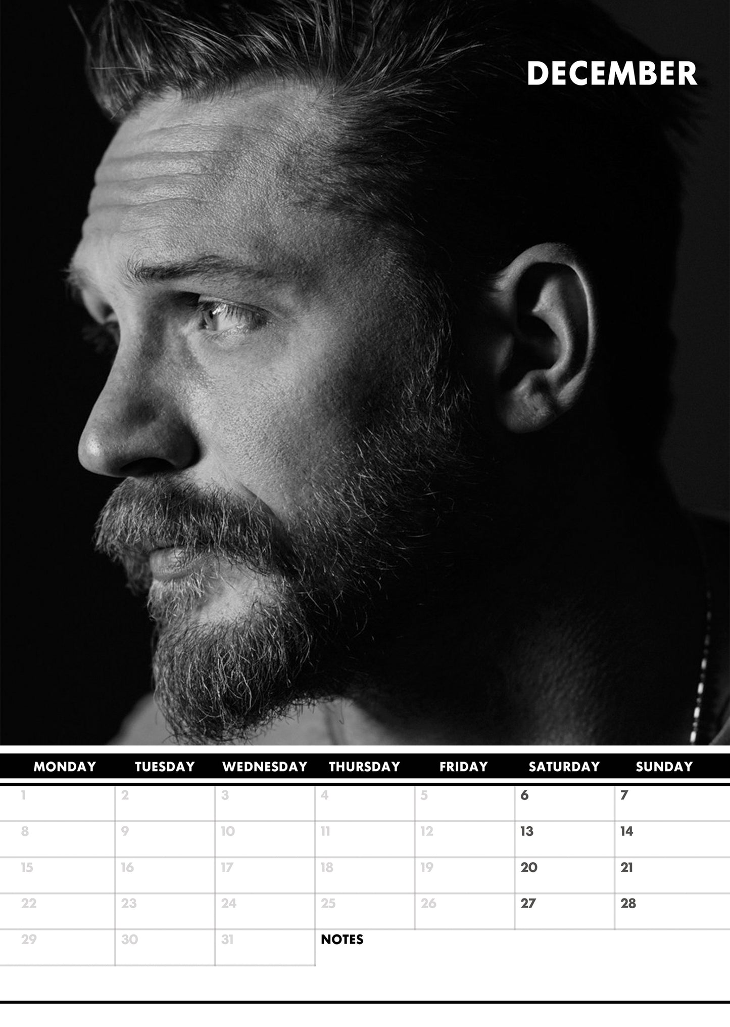 Tom Hardy Calendar & Postcards 2025