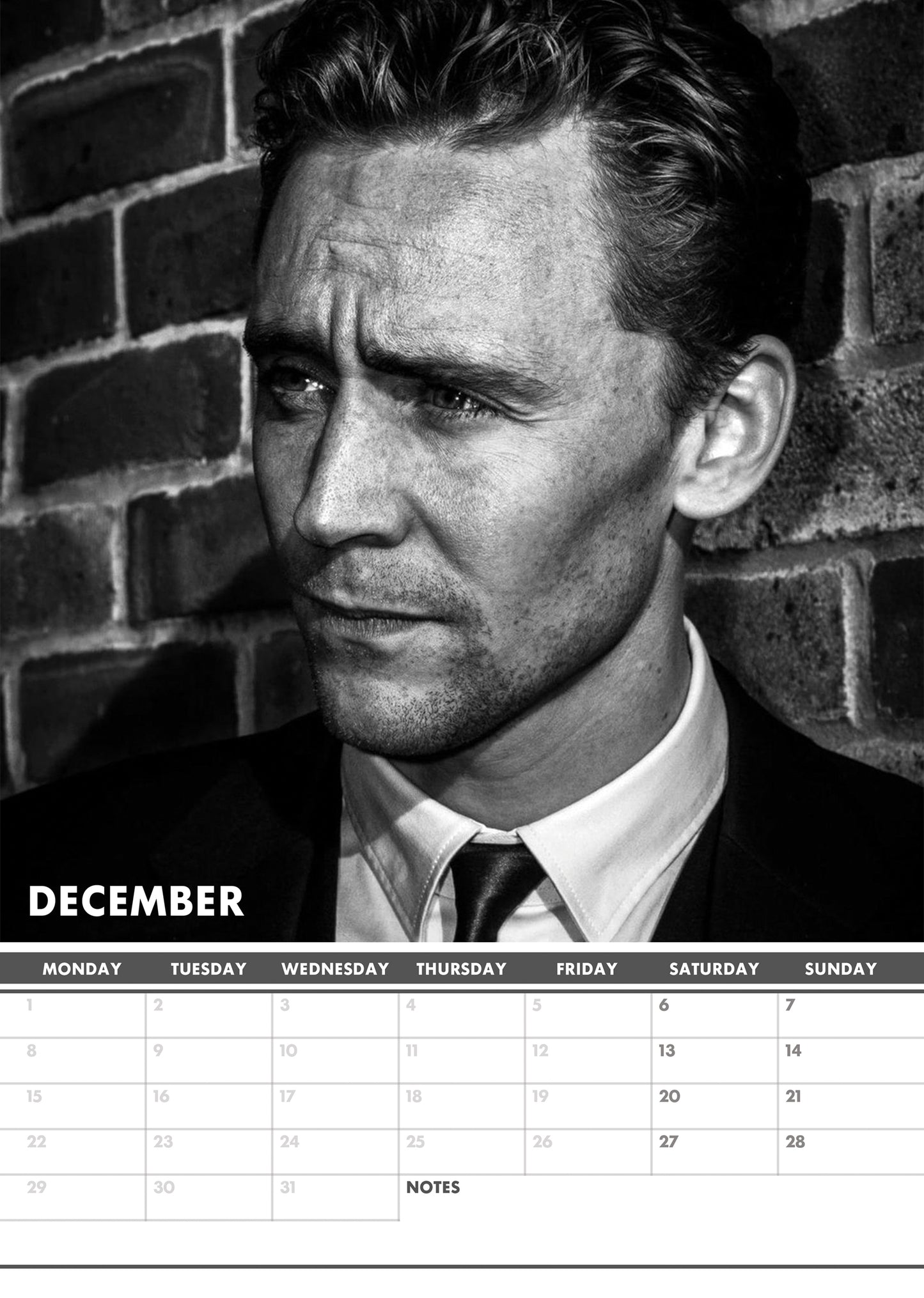 Tom Hiddleston Calendar & Postcards 2025