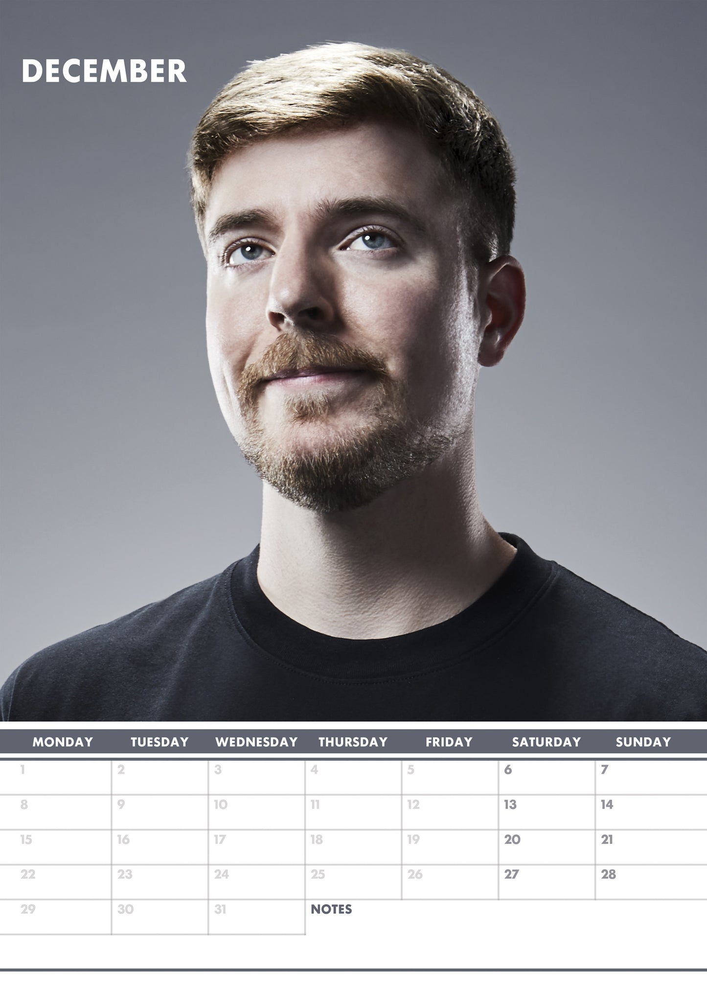 Mr Beast Calendar  & Postcards 2025