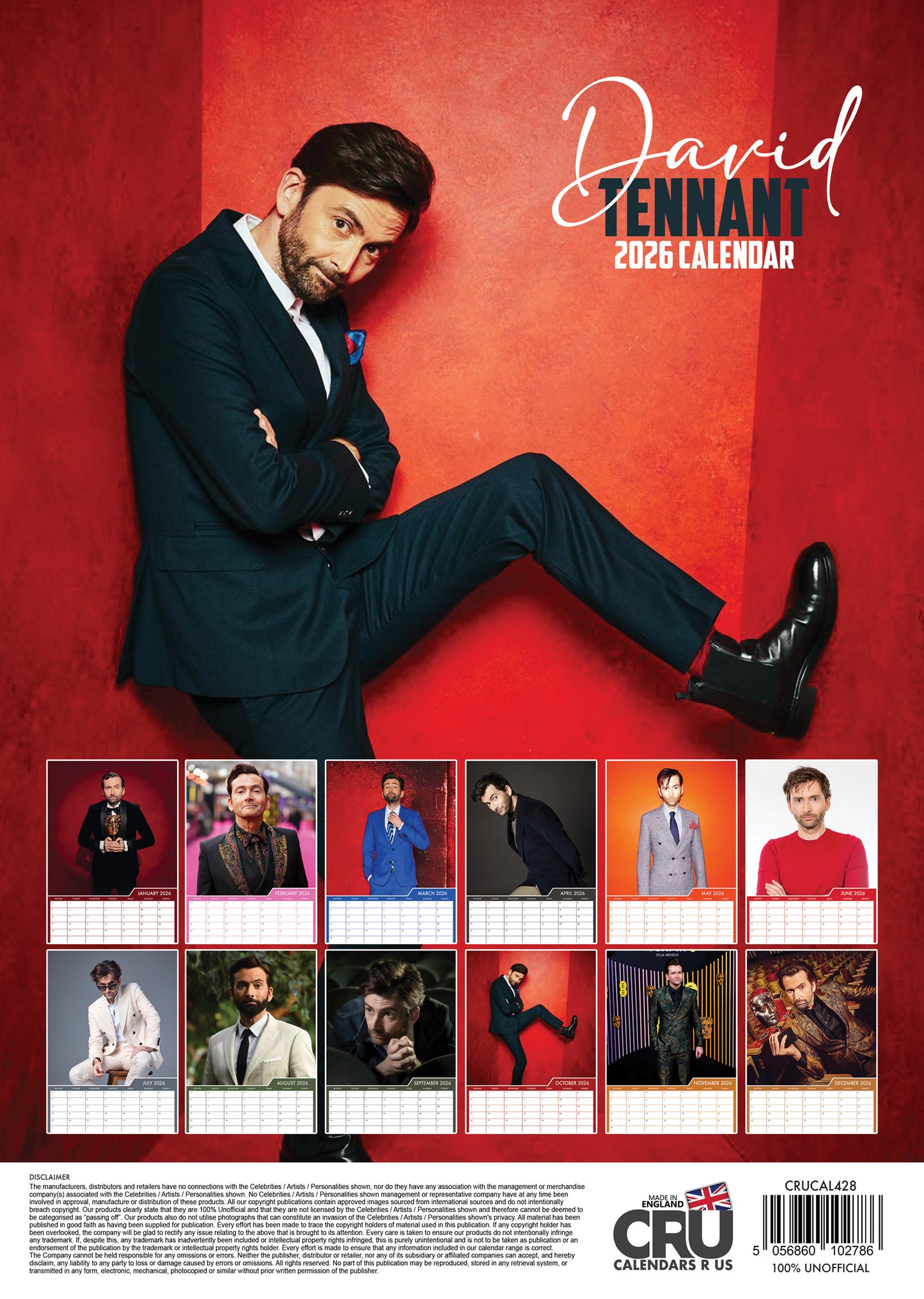 David Tennant - A3 Calendar 2026