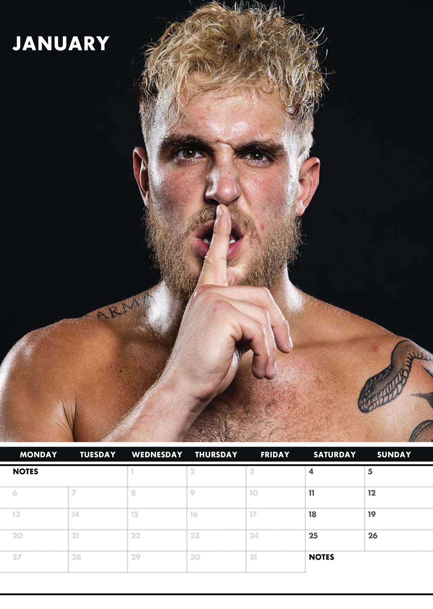 Jake Paul Calendar & Postcards 2025