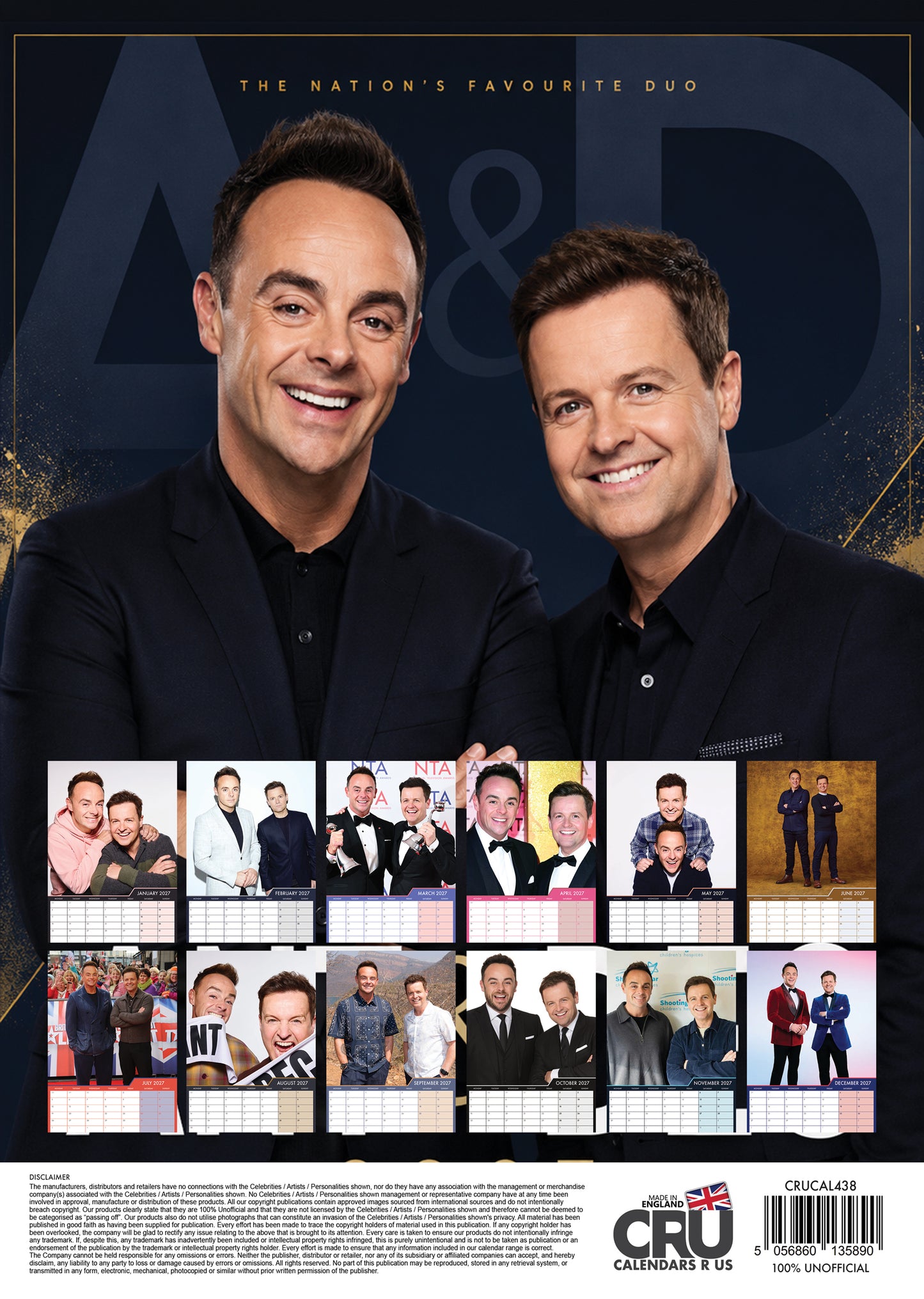 Ant & Dec - A3 Calendar 2027